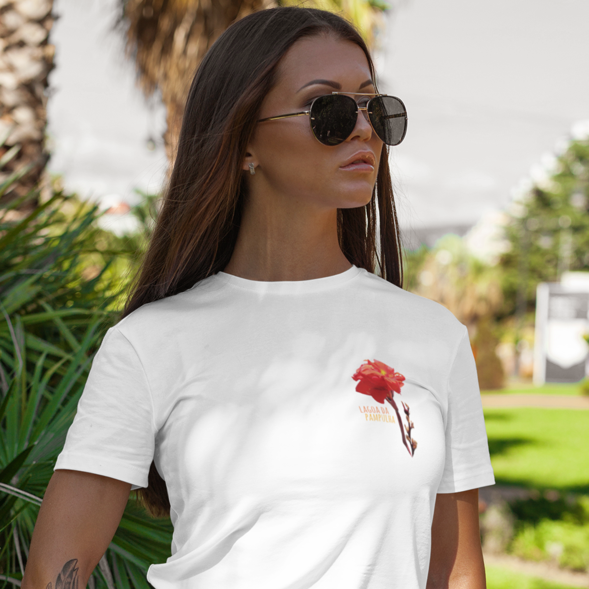 Camiseta Baby Long - Flor Pampulha