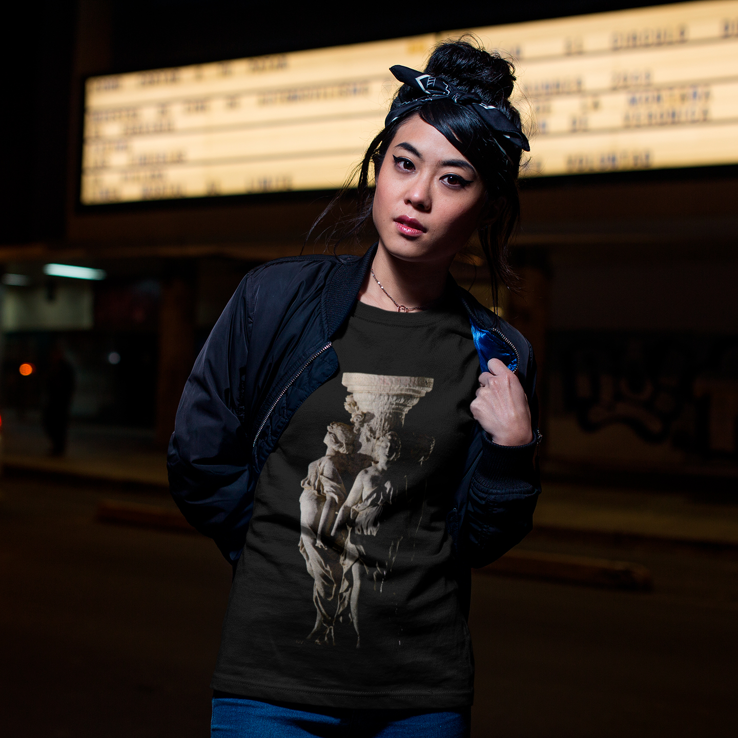 Camiseta Baby Long - Estátua