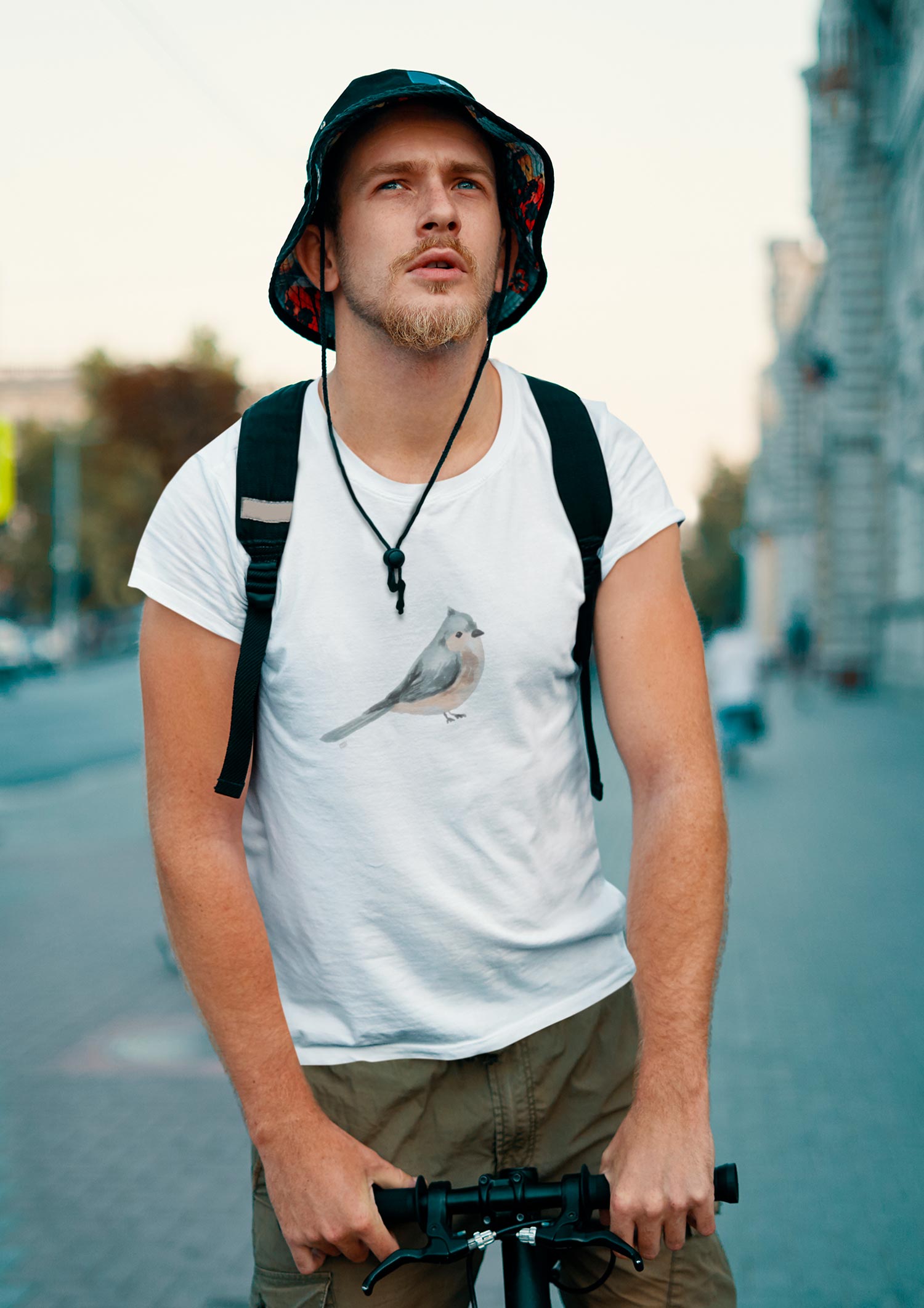 Chapim Tufado - Camiseta Estampa Pássaro Branca