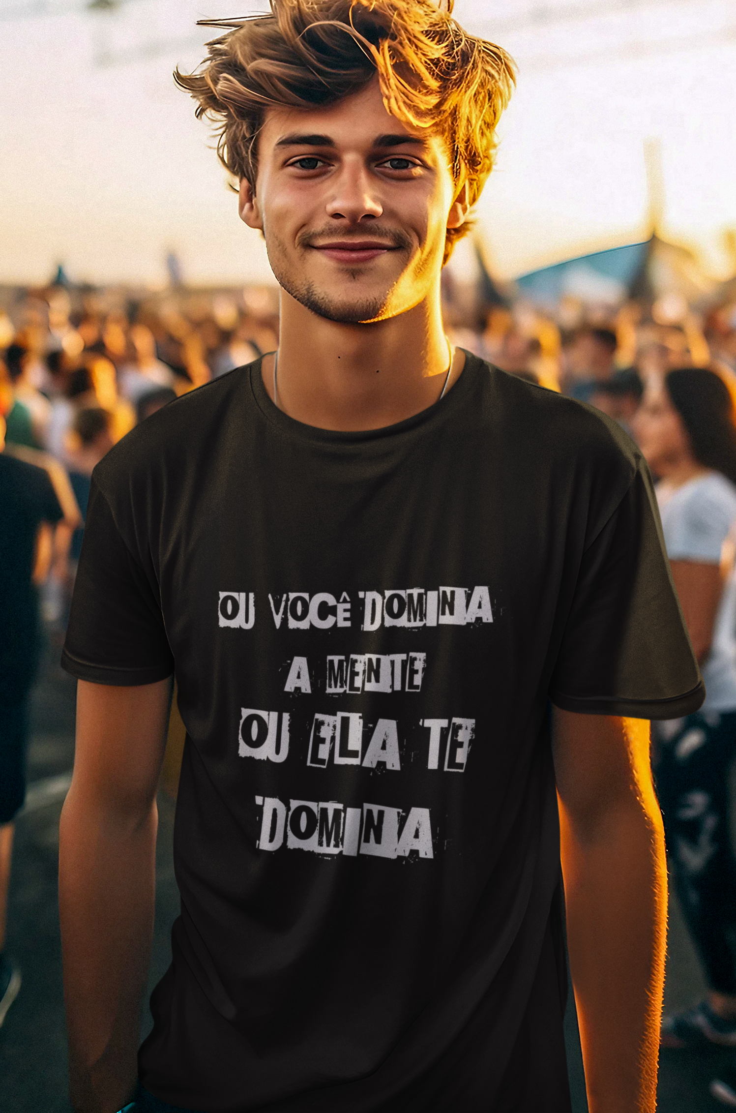 Camiseta Prime Maculina Ou Você Domina a Mente Ou Ela Te Domina
