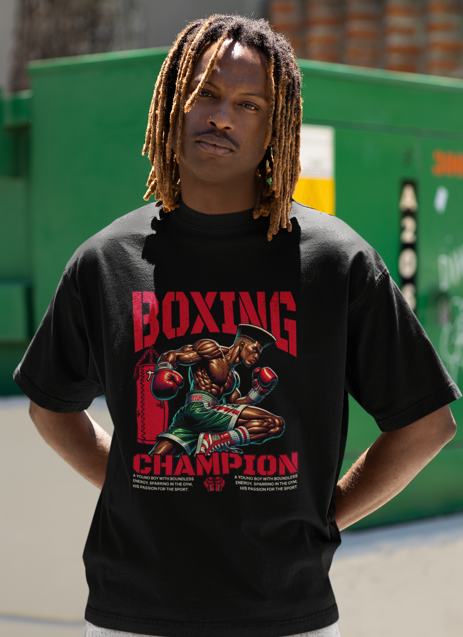 Camiseta Oversized Masculina Boxing Champion
