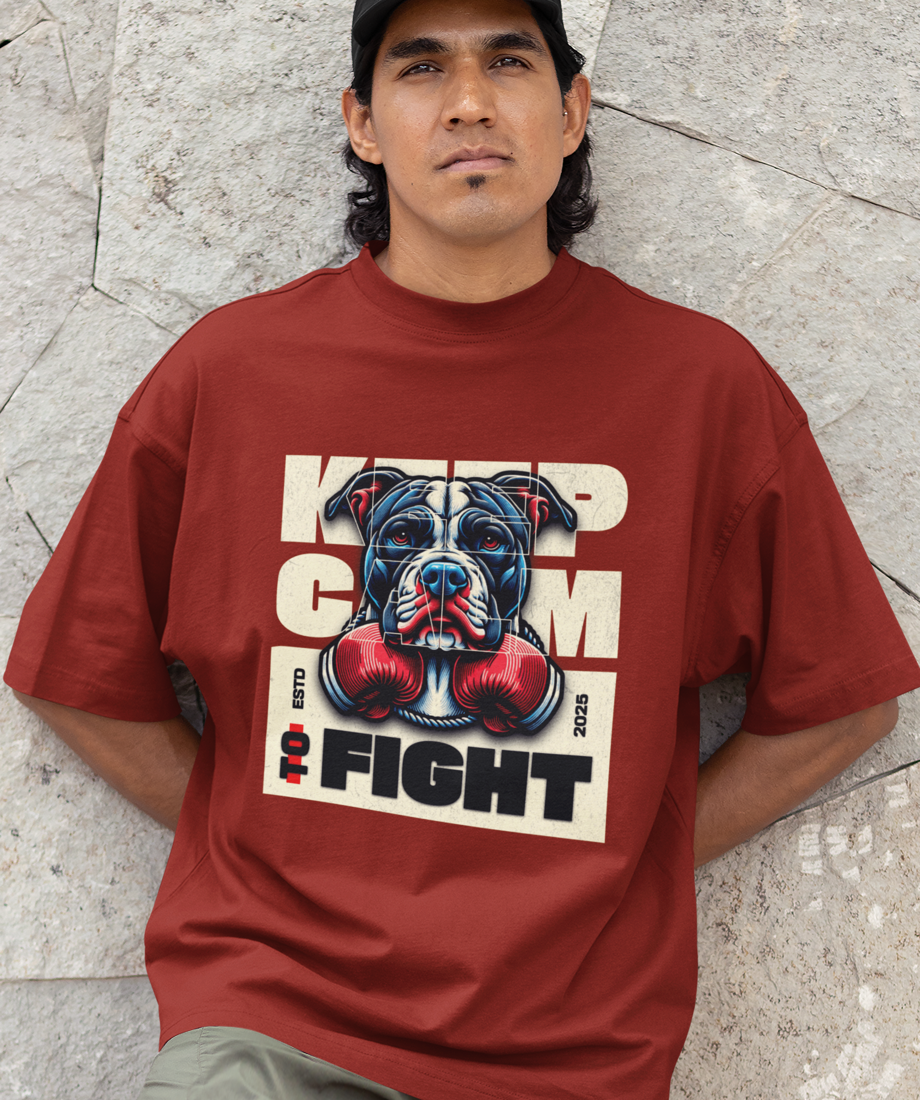 Nome do produto: Camiseta Oversized Pitbull Keep Calm
