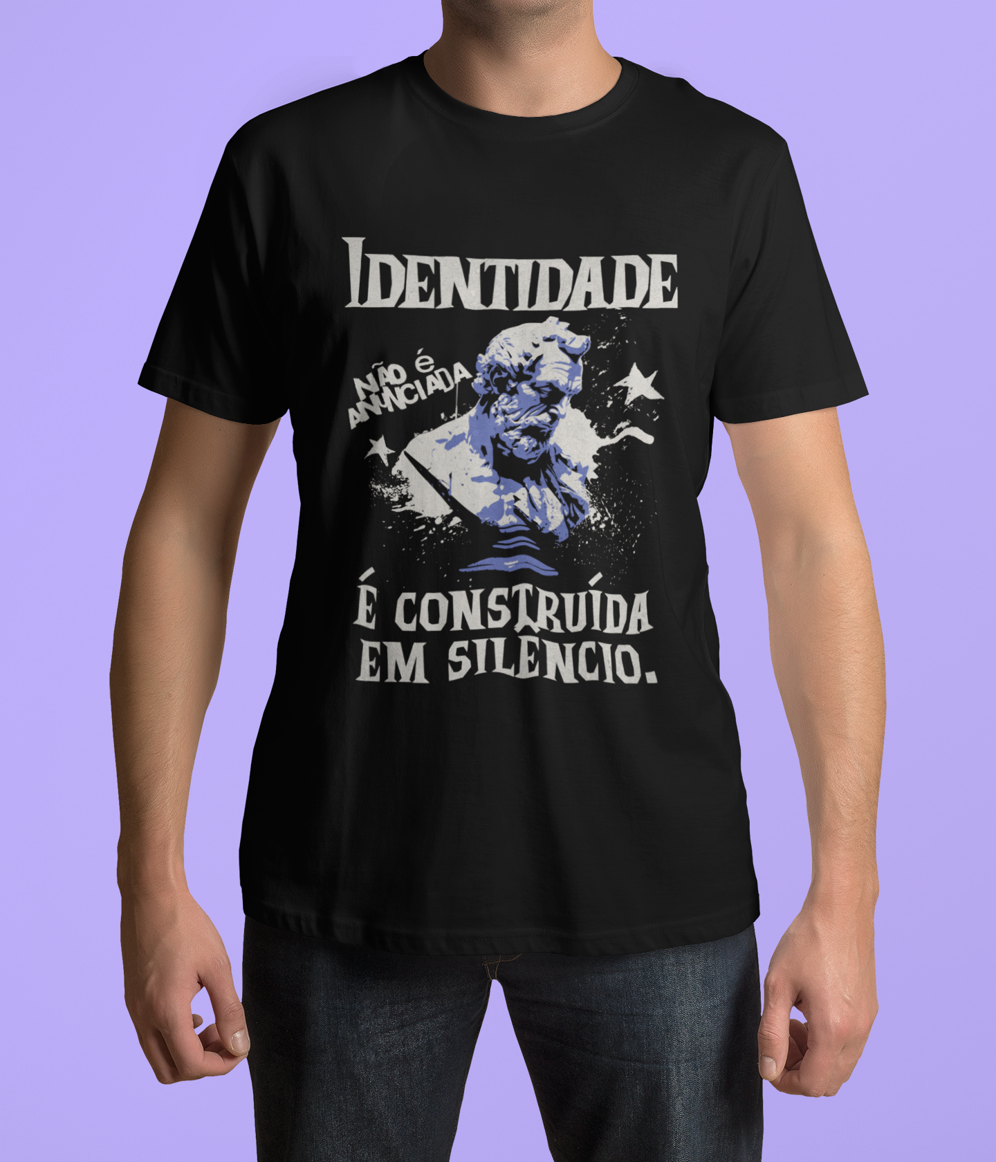Camiseta Prime Masculina Identidade Não é Aunciada é Construida em Silêncio