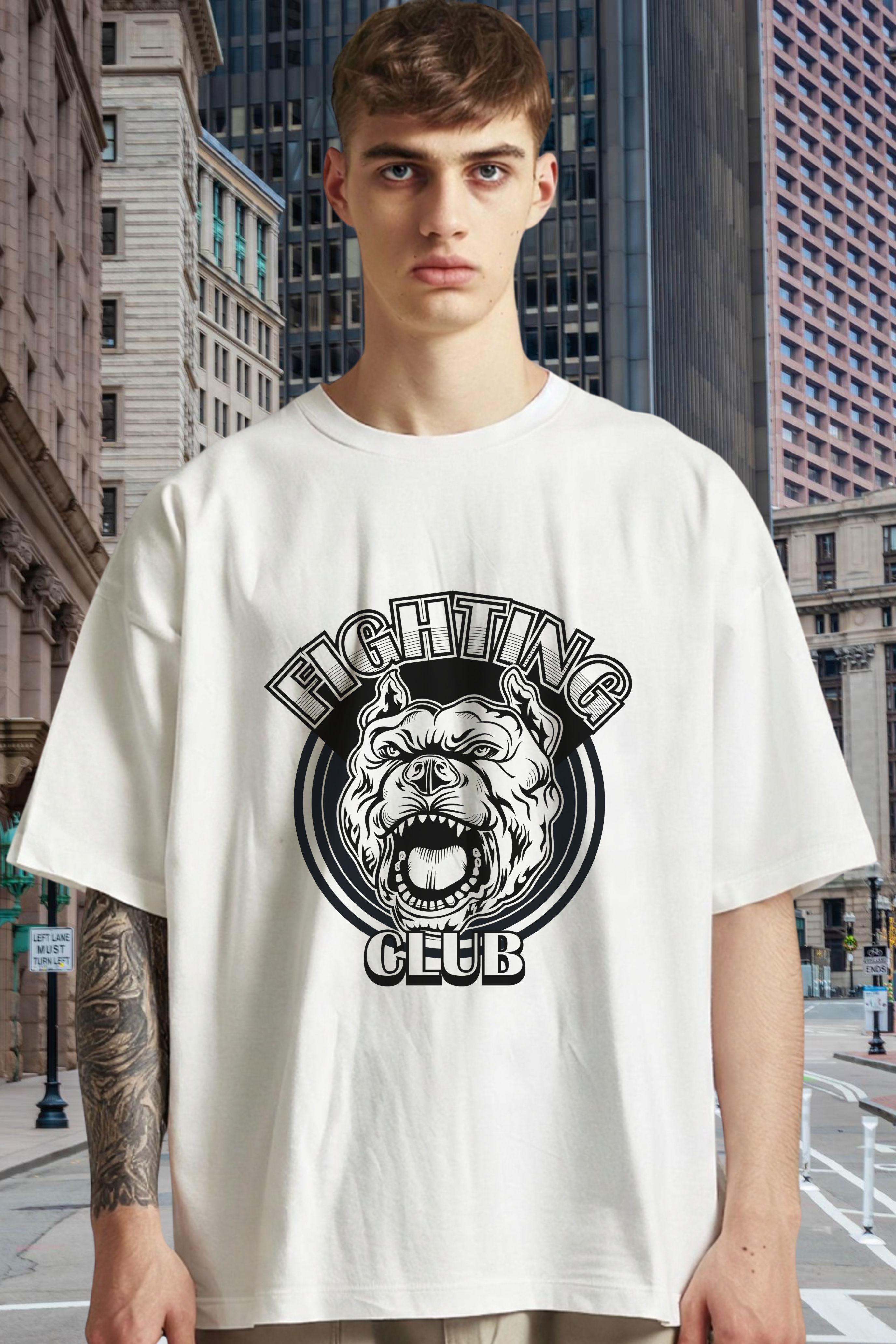 Camiseta Oversized Fighting Club Pitbull
