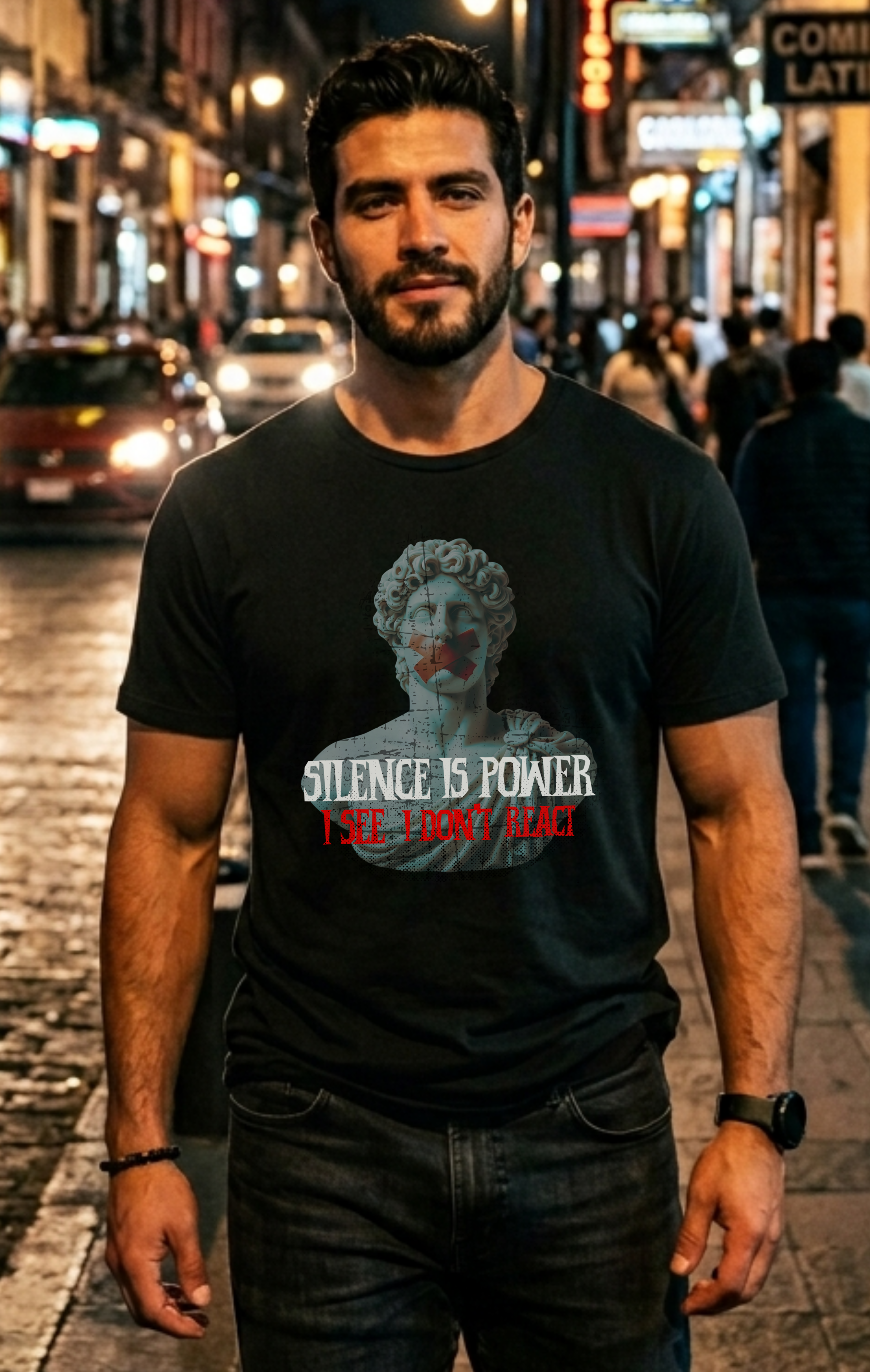 Camiseta Prime SILENCE IS POWER I SEE I DON’T REACT