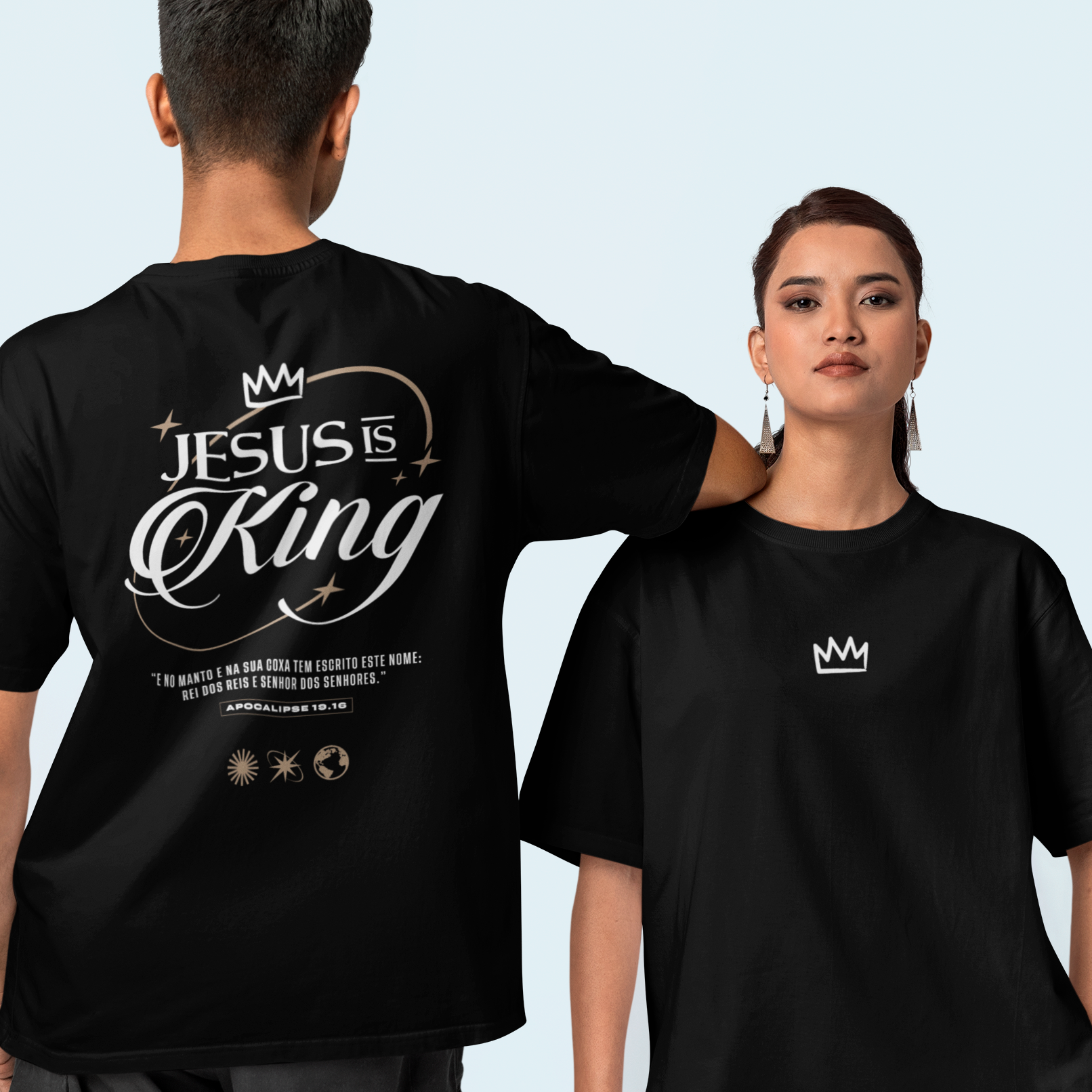 Nome do produto: CAMISETA OVERSIZED - JESUS IS KING