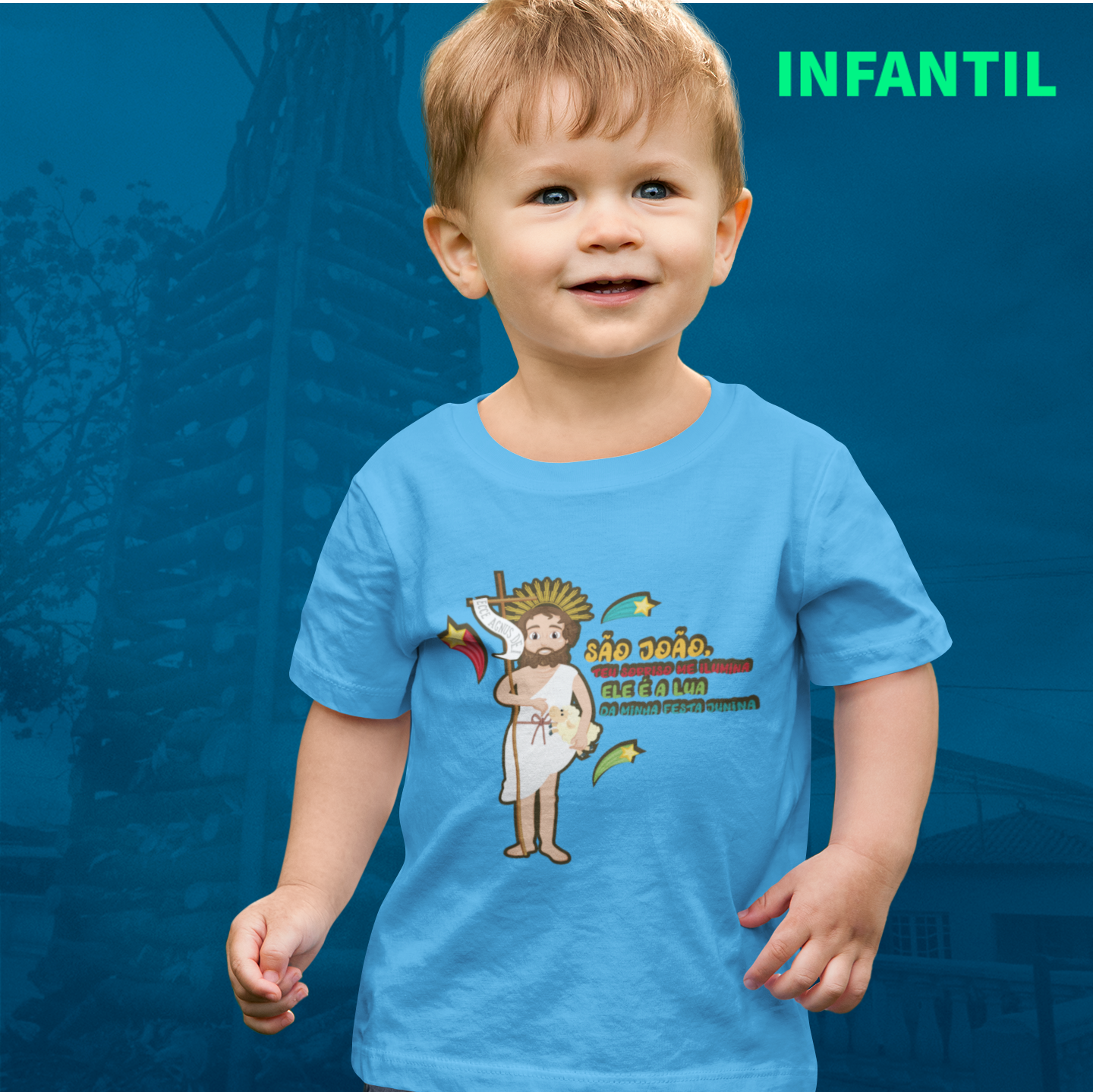 T-shirt infantil 2 a 8 anos - São Joãozinho