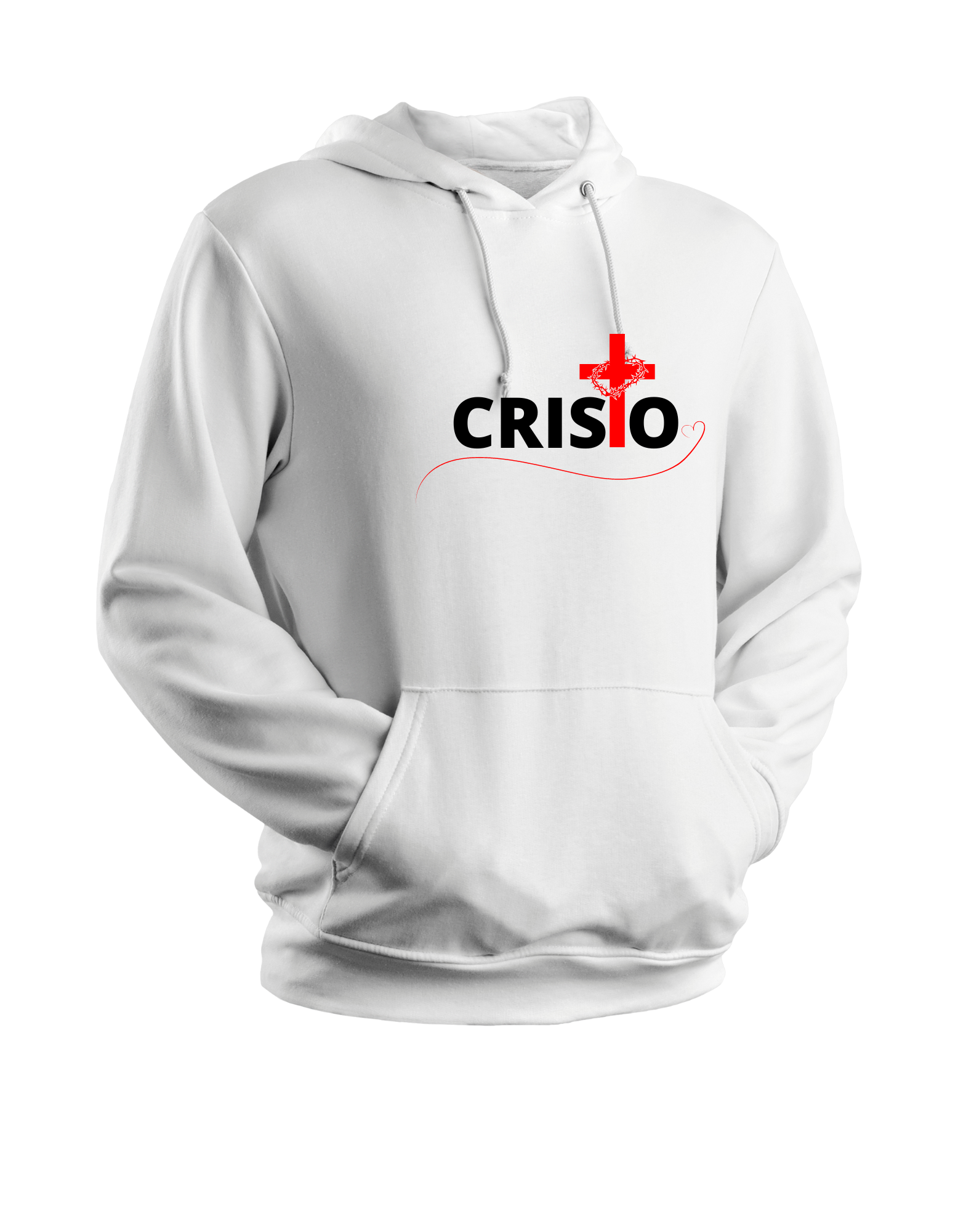 Moletom Amor Infinito com capuz unissex cor Branco