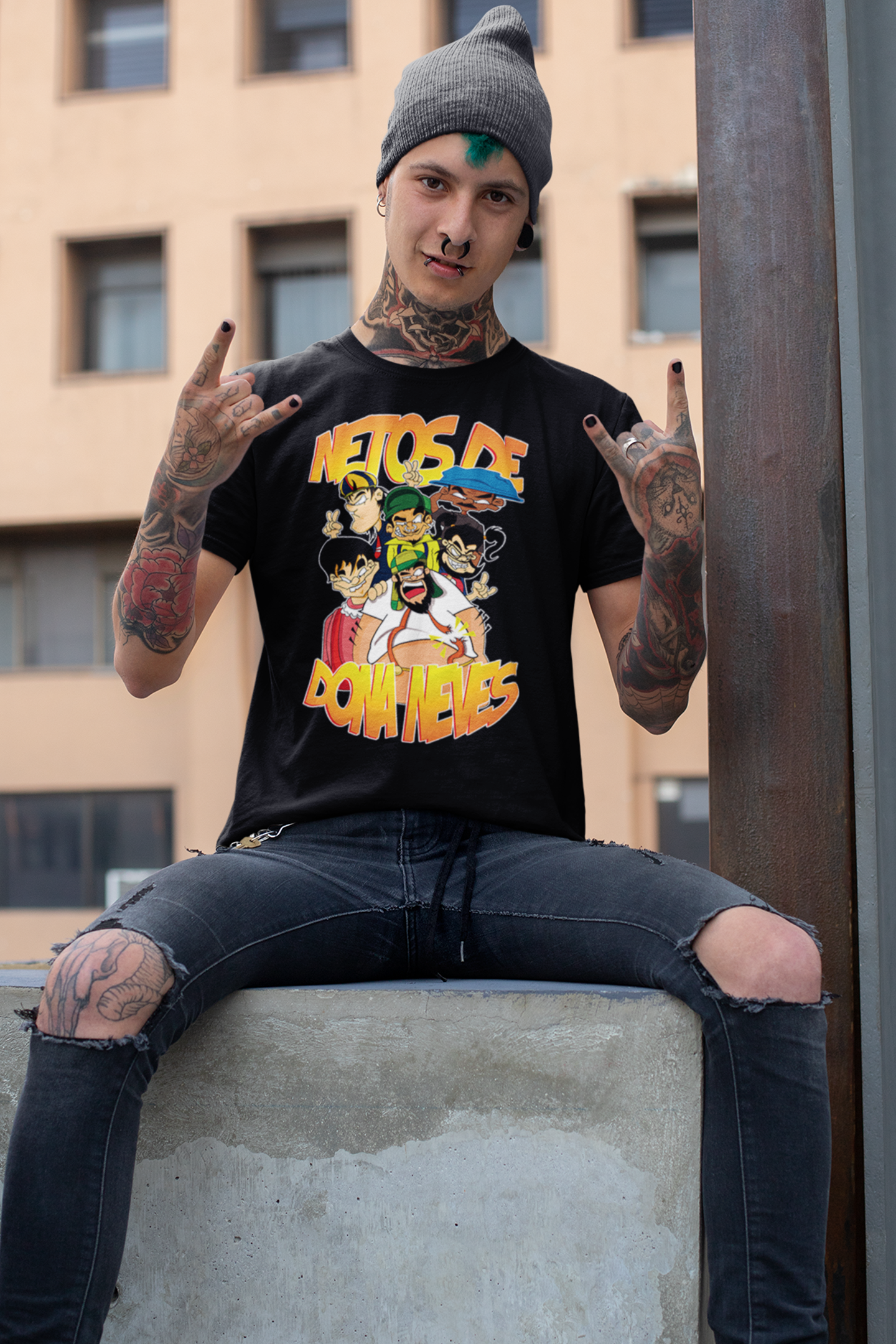 Netos Caricatura Camisa (Preta)