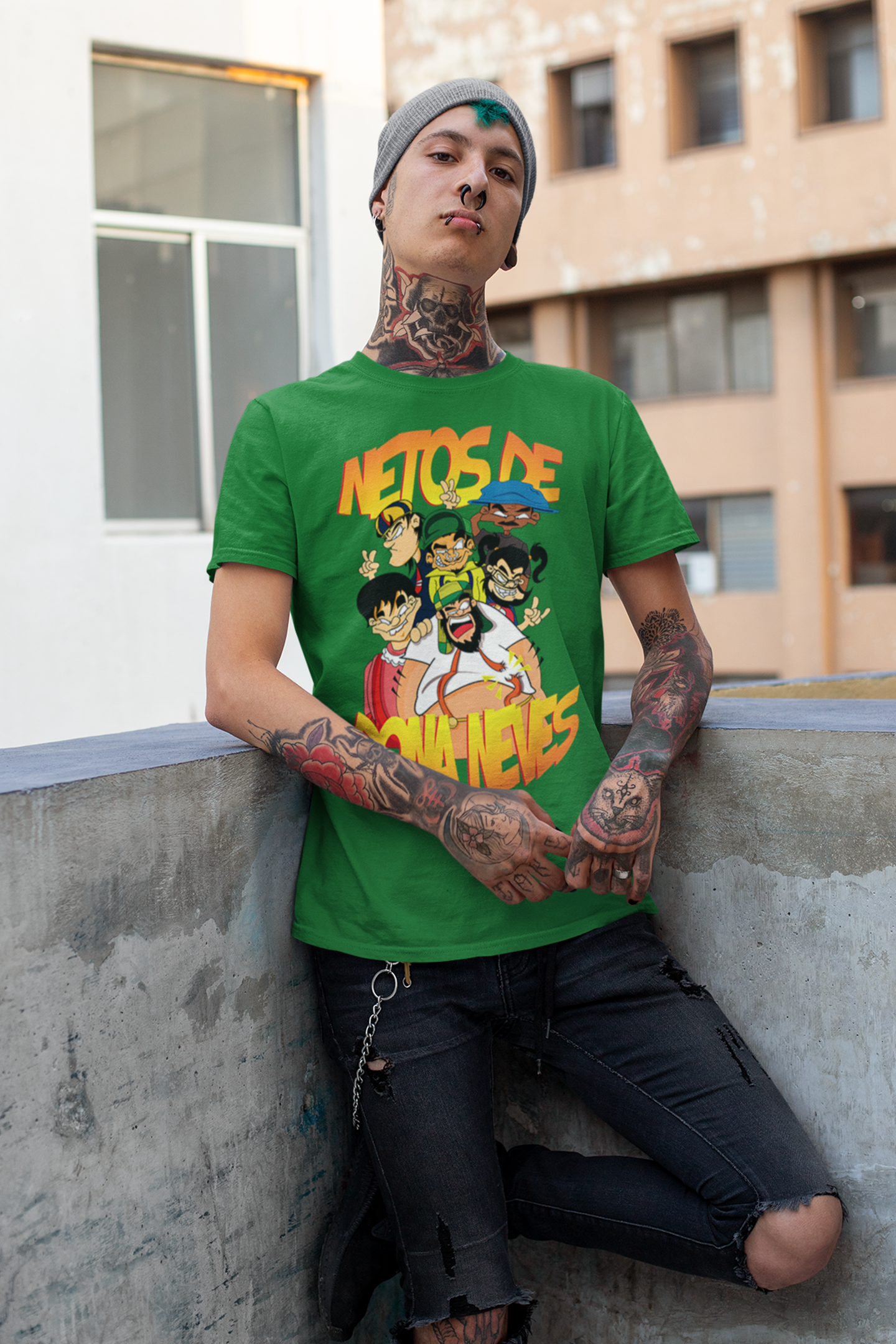Nome do produto: Netos Caricatura Camisa (Verde)