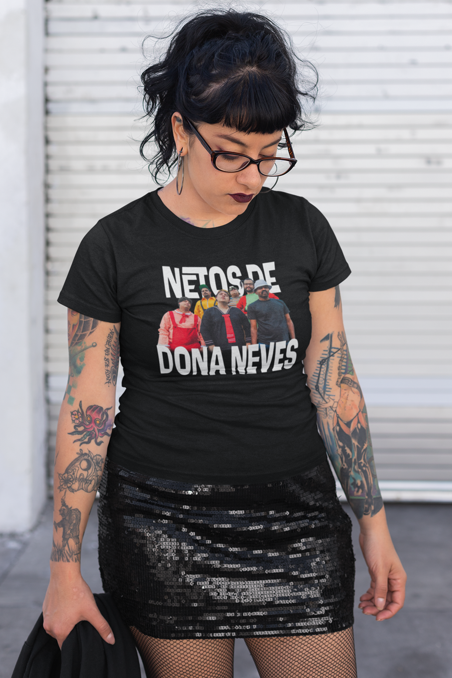 Netos Banda Camisa Baby Long (Preta)