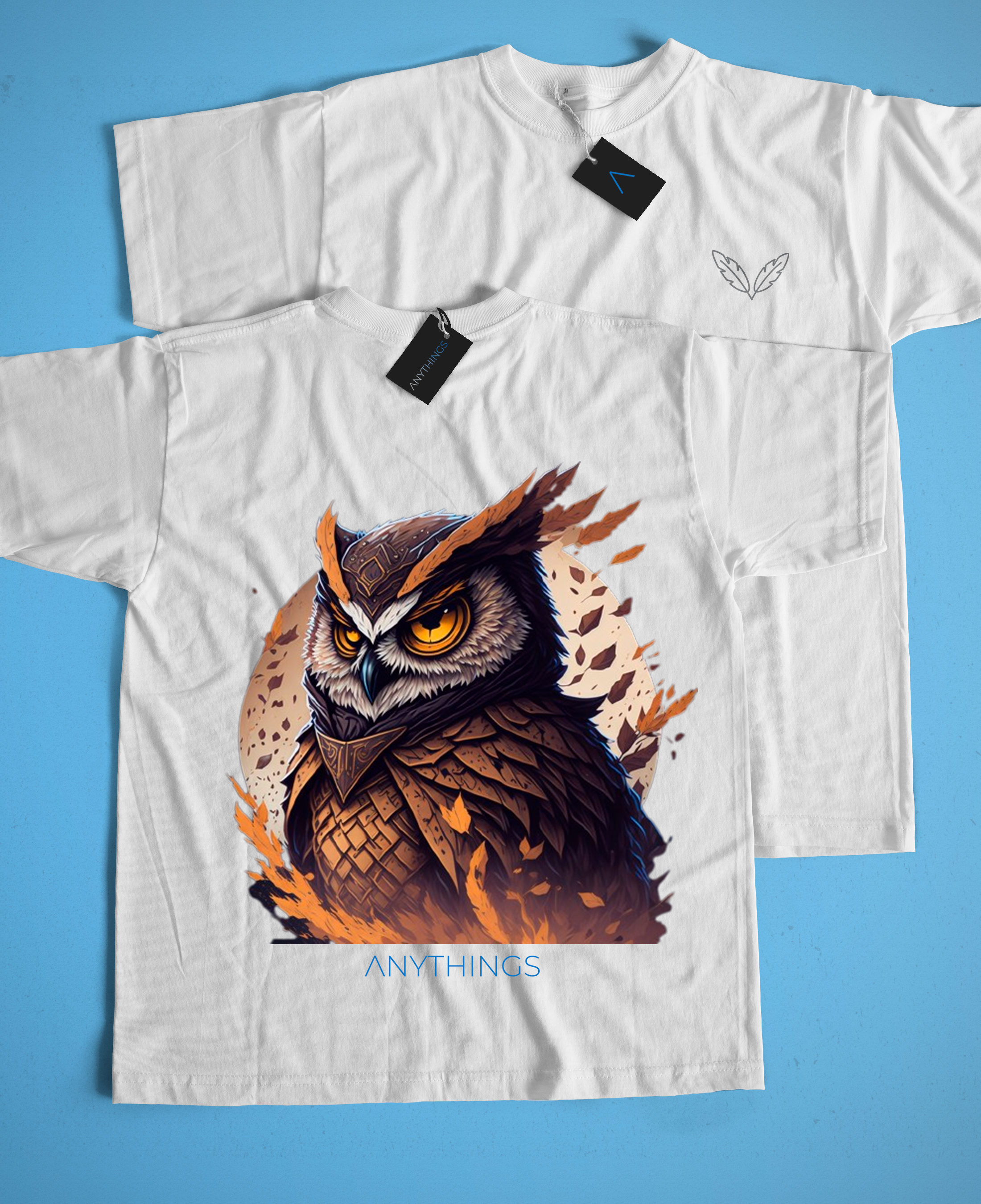  Camiseta Branca - Coruja da Sabedoria