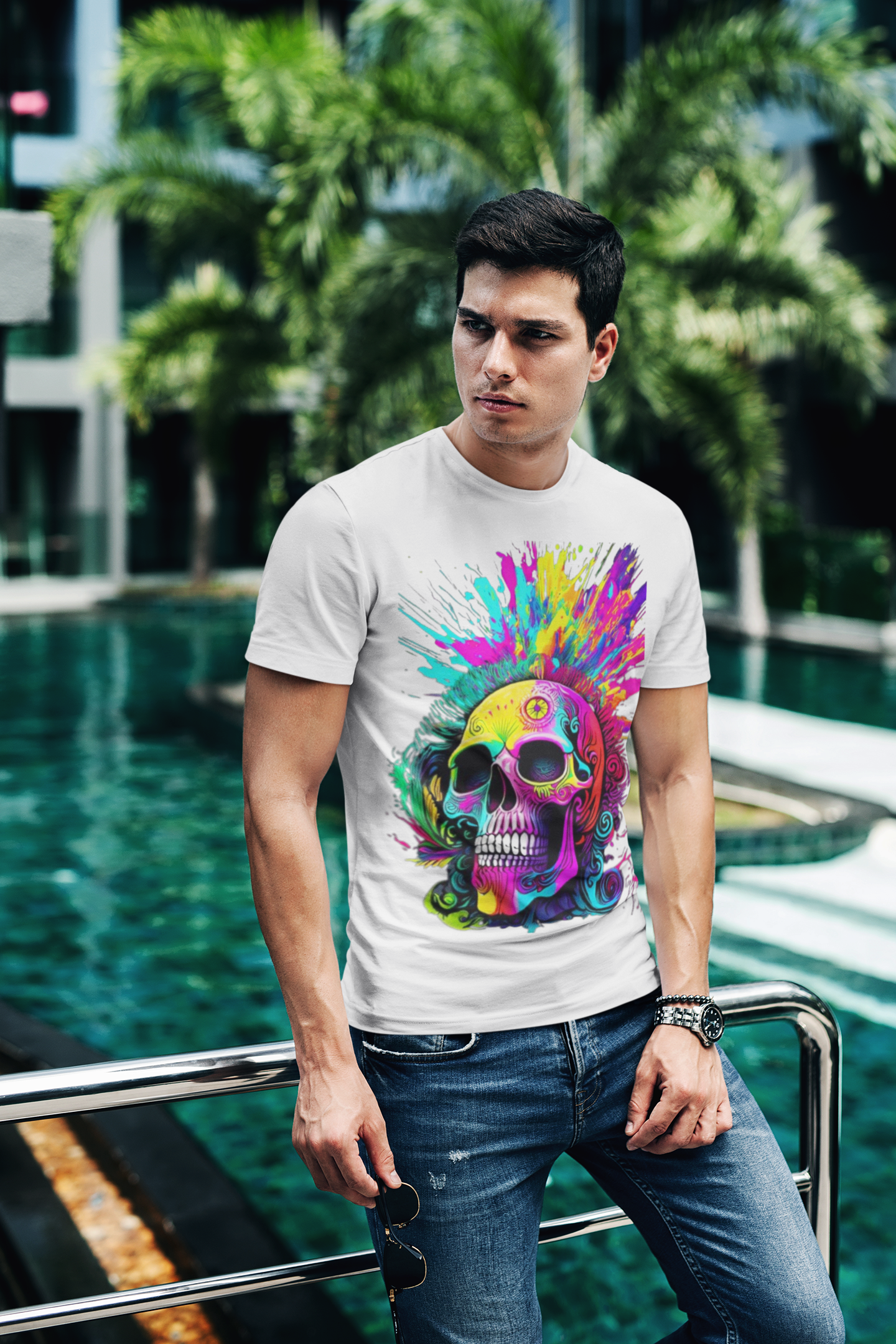 Camiseta Vertício Vibrant Skull Visions