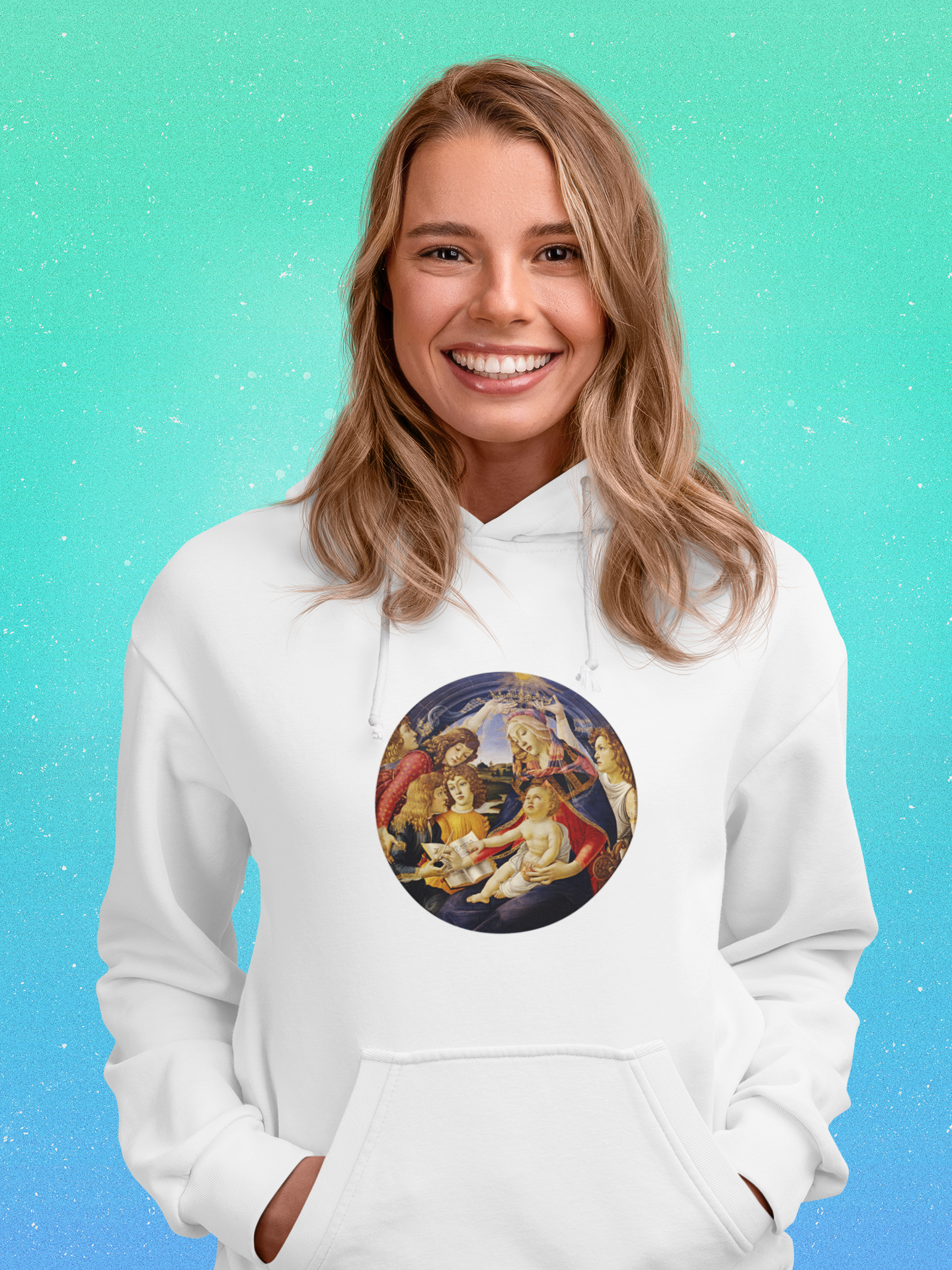 Nome do produto: Moletom Canguru - Arte A Madona do Magnificat de Botticelli