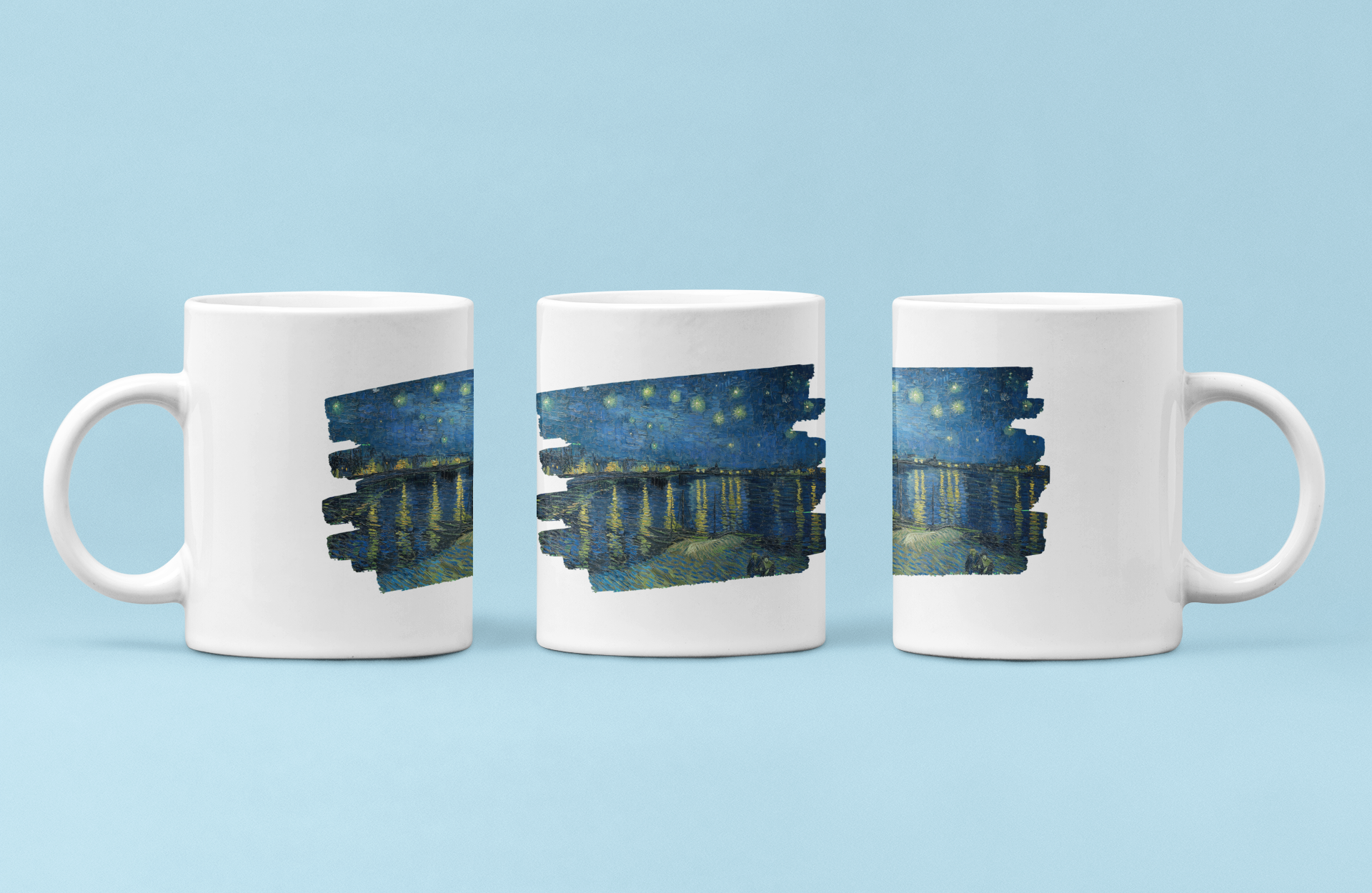 Caneca - Arte Noite Estrelada Sobre o Ródano de Van Gogh