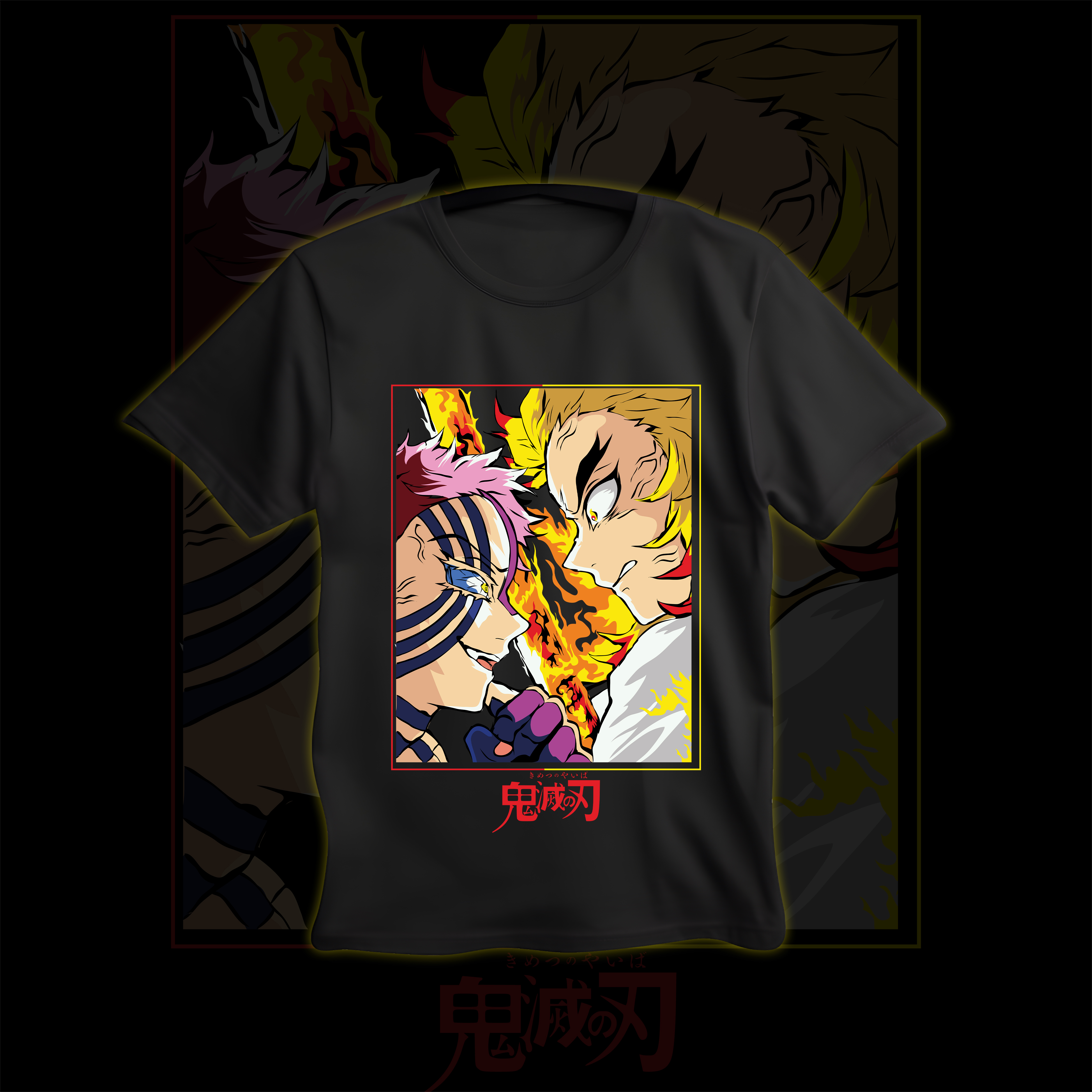 Nome do produto  Camisa Kyojuro vs Akaza Demon Slayer