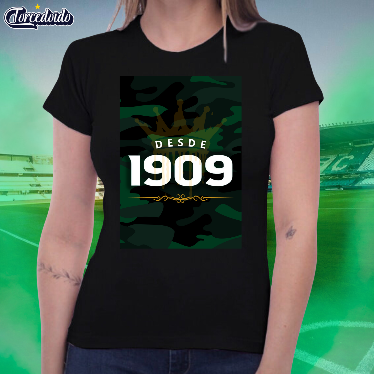 Camiseta Baby Look Camuflado 1909 - Coritiba