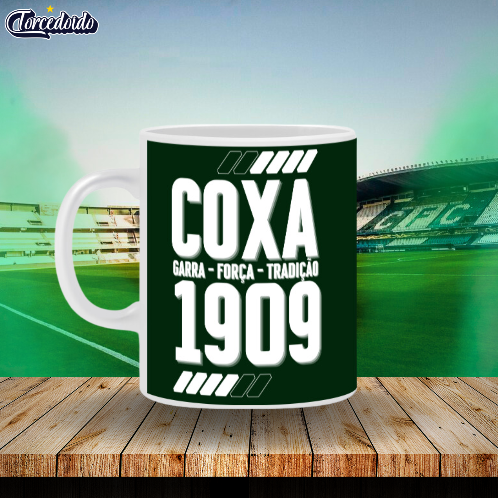Caneca Cerâmica Garra, Força e Tradição - Coritiba