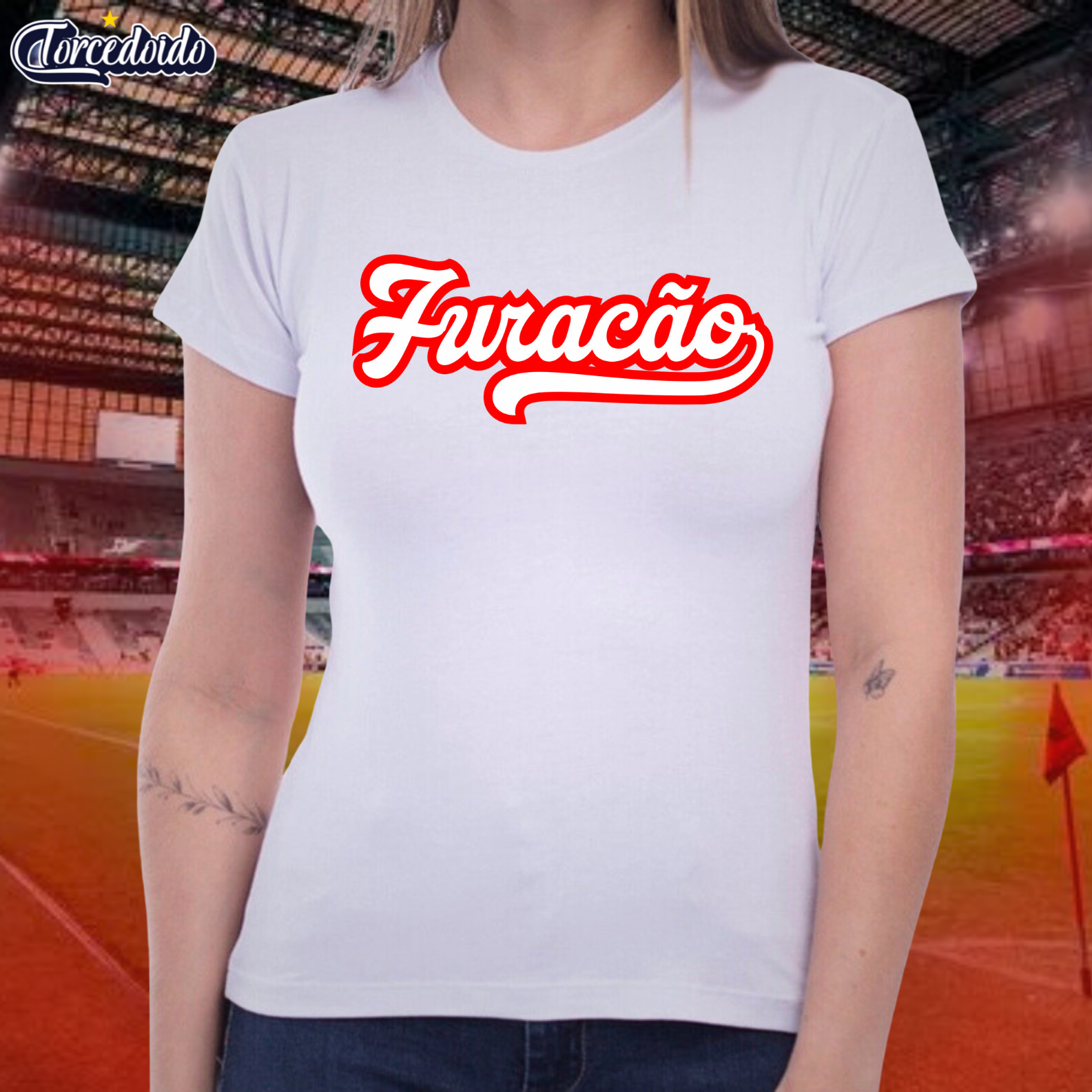 Camiseta Baby Look Furacão Old - Athletico