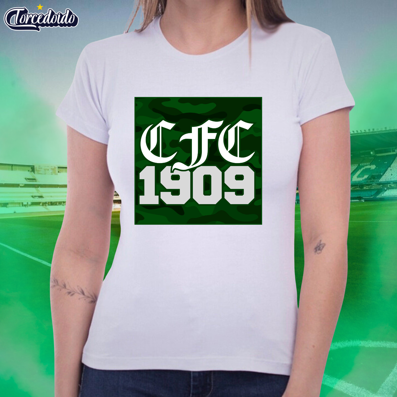 Camiseta Baby Look Camuflado - Coritiba