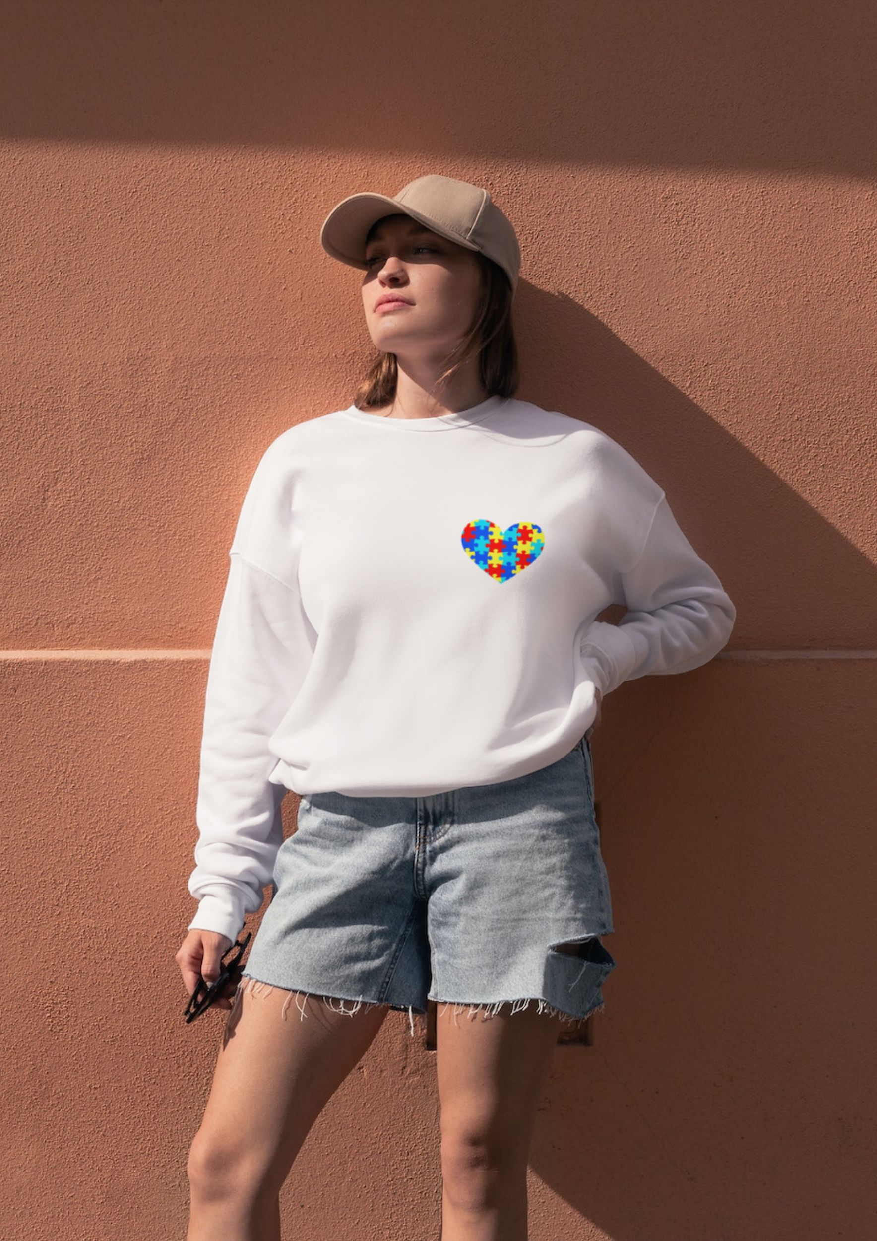 Casaco de moleton coração do autismo - unissex