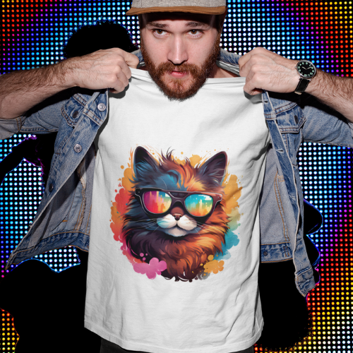 Camisa Gato Psicodélico - Estilo e Conforto 