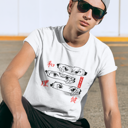 Camisa Anime  Geek Red Black - Estilo e Originalidade 