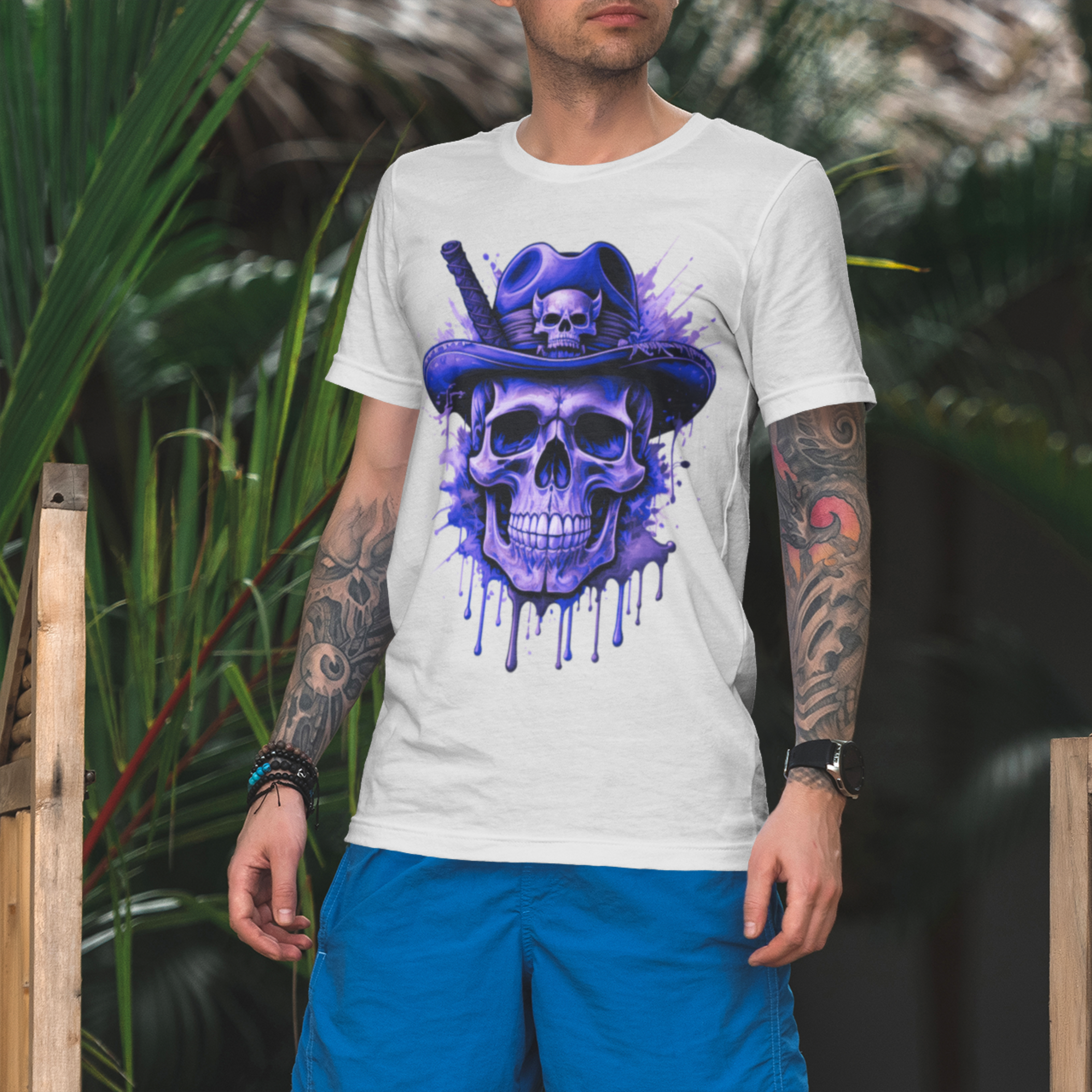 Camiseta | Caveira Neon (AMETISTA)