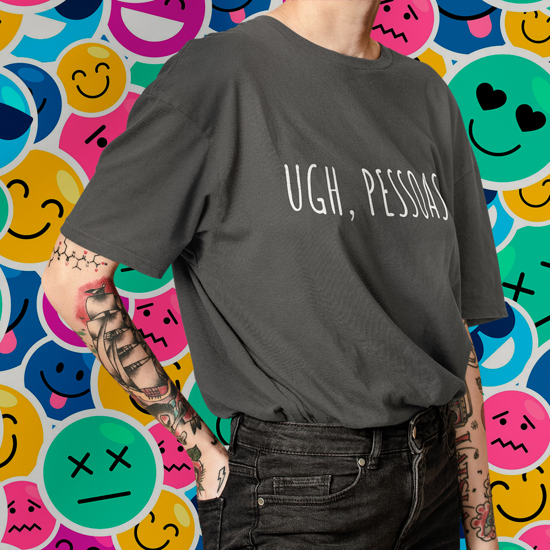  Ugh, Pessoas T-Shirt para os Amantes da Introversão