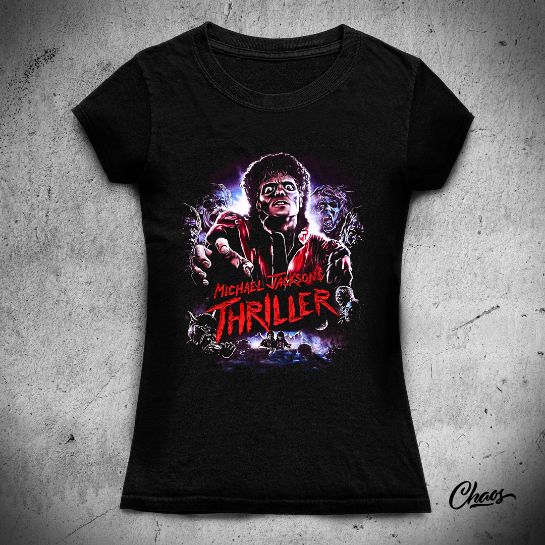 Camiseta Baby Long Michael Jacksons Thriller