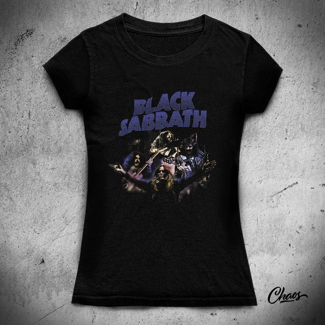  Camiseta Baby Long Black Sabbath