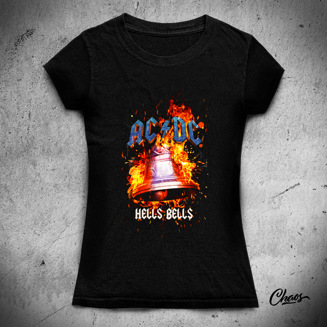 Camiseta Baby Long AC/DC Hells Bells