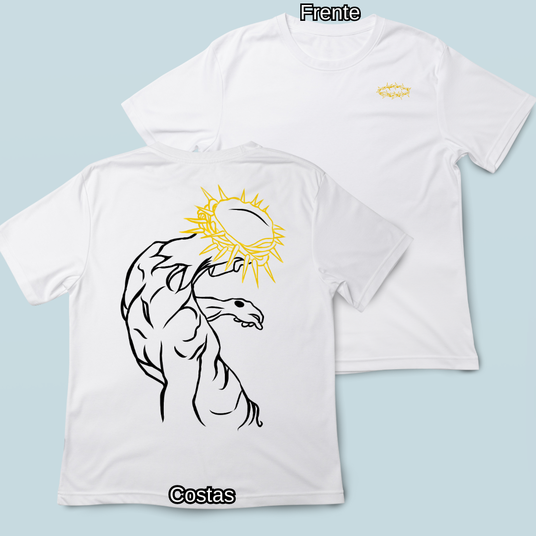 Nome do produto: Camiseta Cadáver Santo Preto Frente Costas