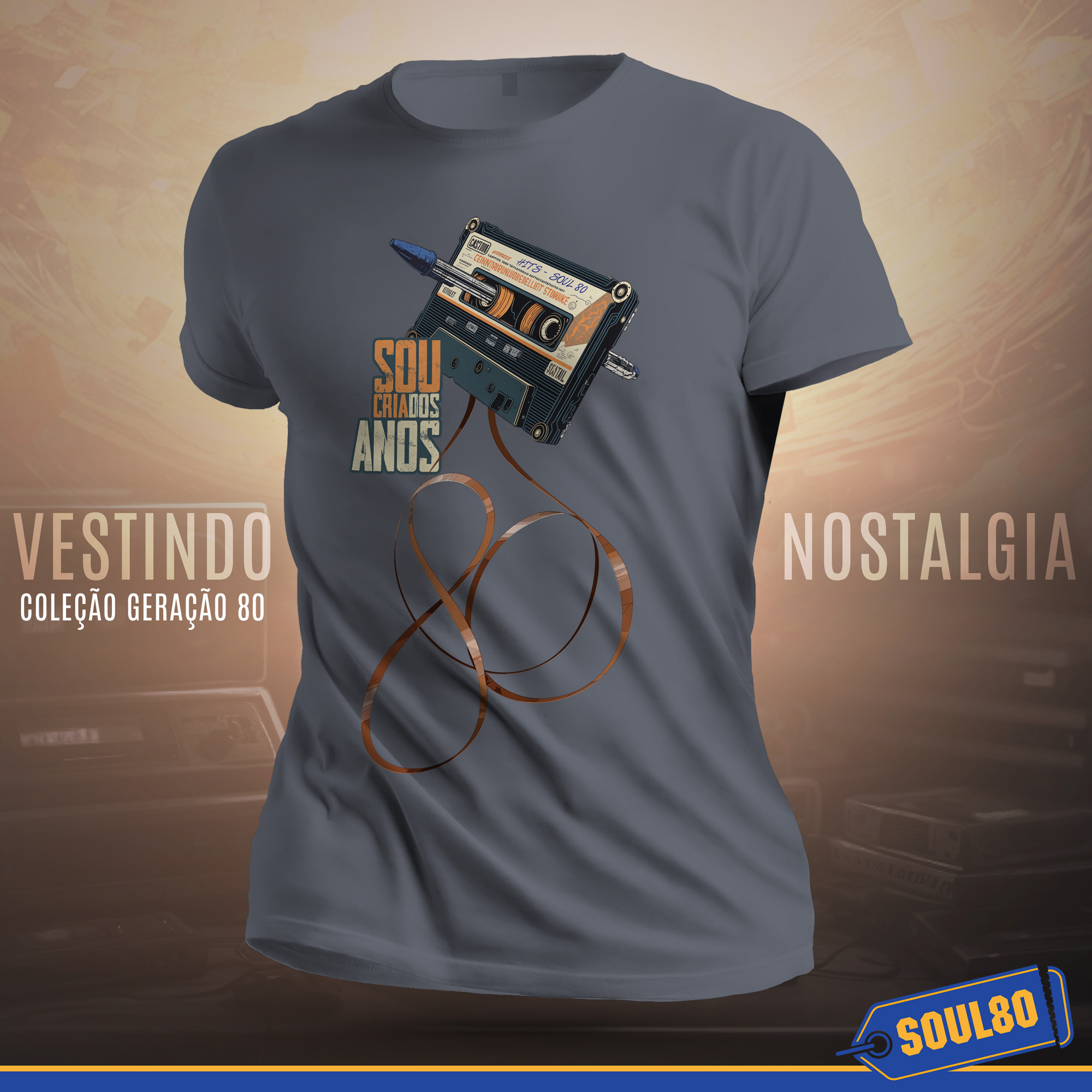 Camiseta Fita Cassete - Geração Anos 80