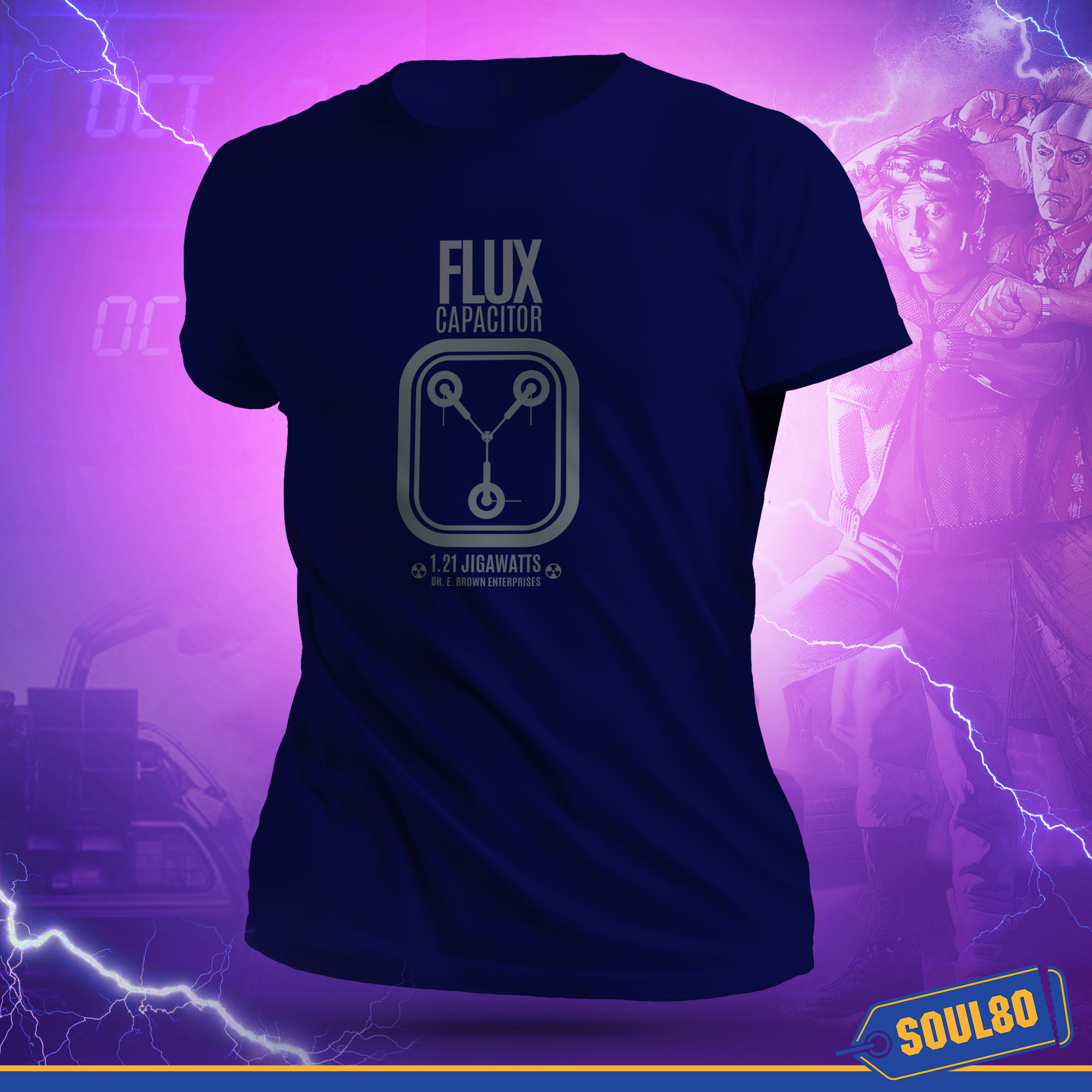 Camiseta Flux Capacitator Prata - Ícones 80