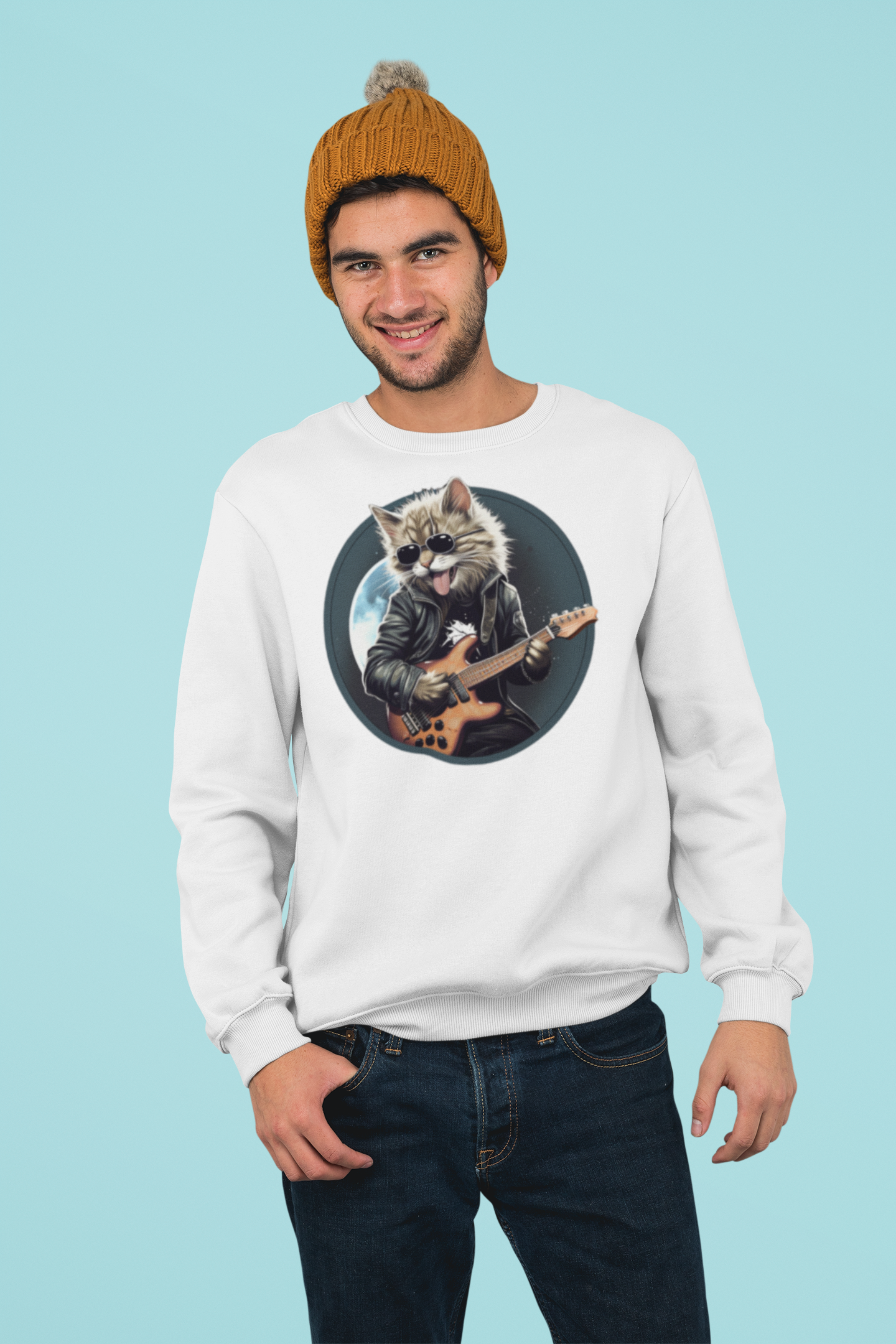 Moletom Fechado UNISSEX GATO GUITARRISTA | RockFiled