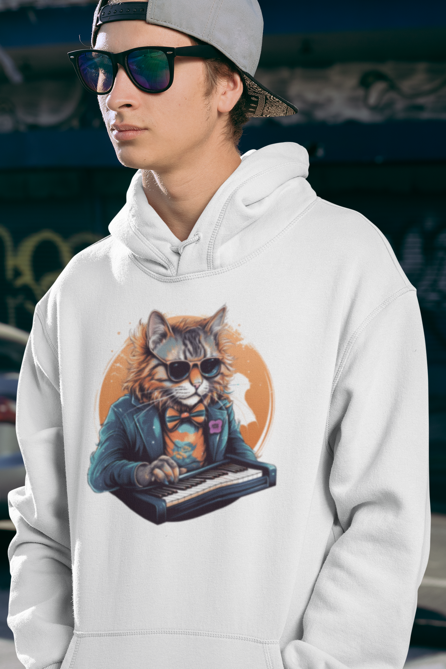 MOLETON COM CAPUZ GATO TECLADISTA | RockFiled