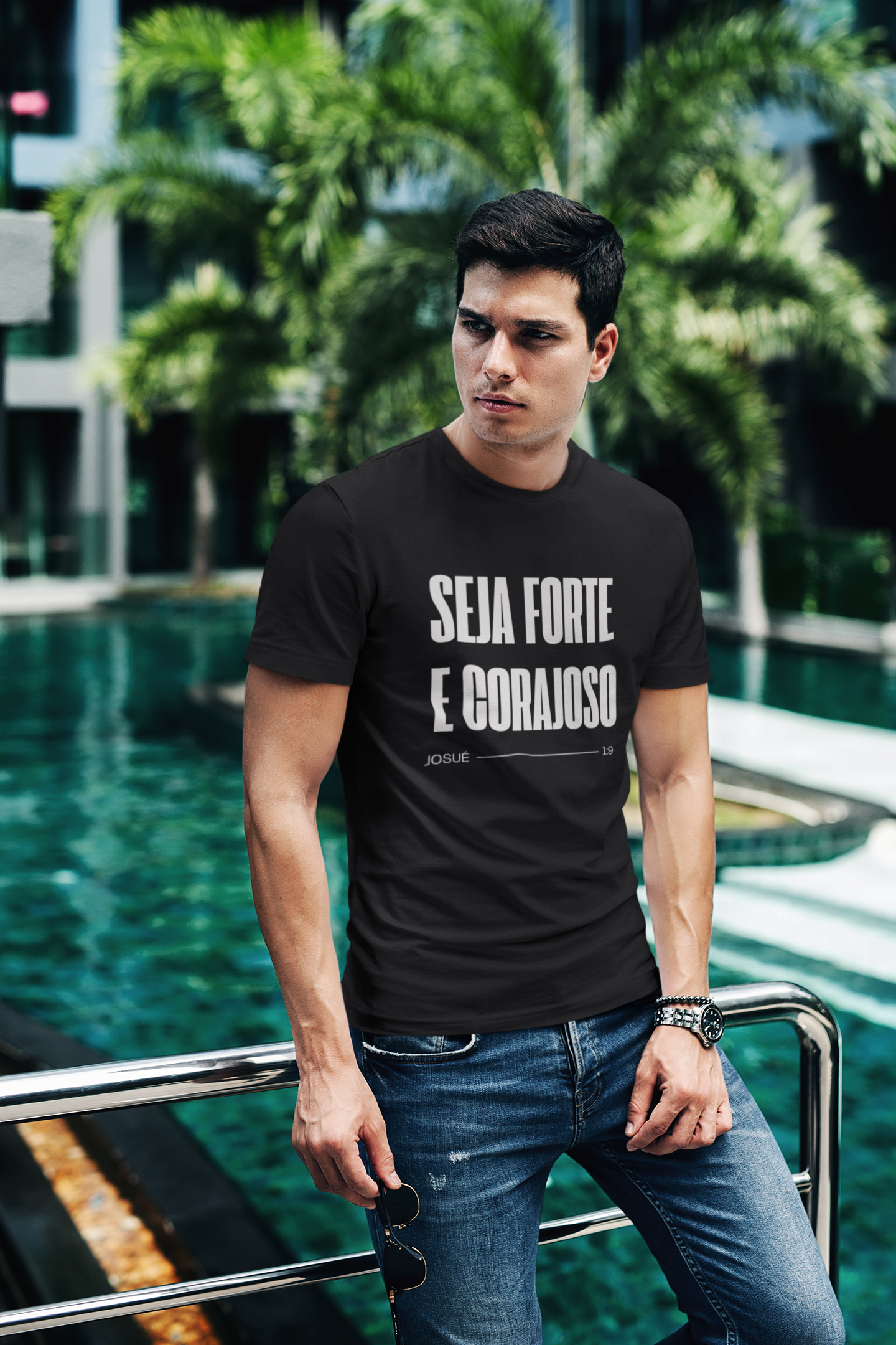 Camiseta Masculina - Seja forte e corajoso