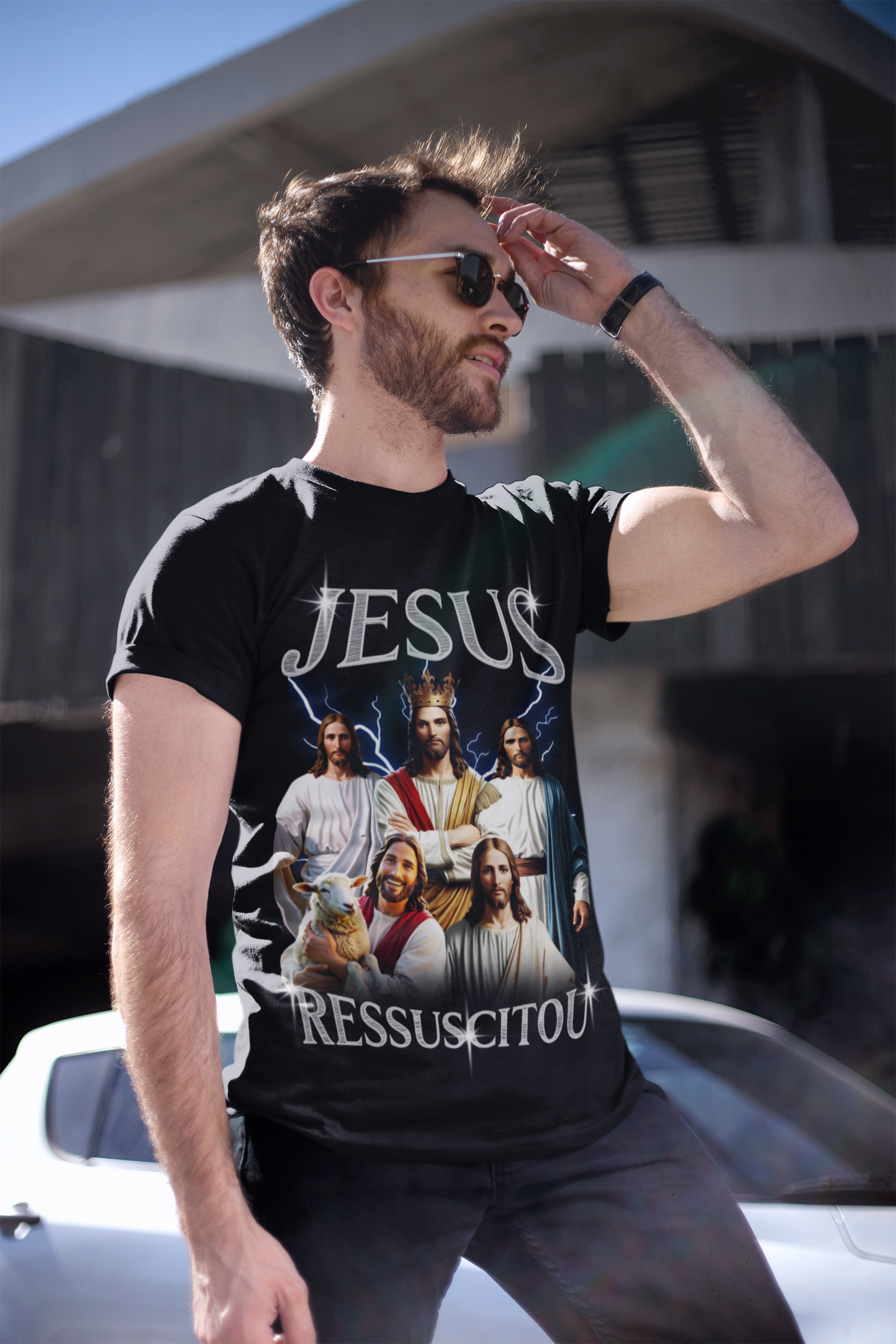 Camiseta Masculina Bootleg - Jesus Ressuscitou