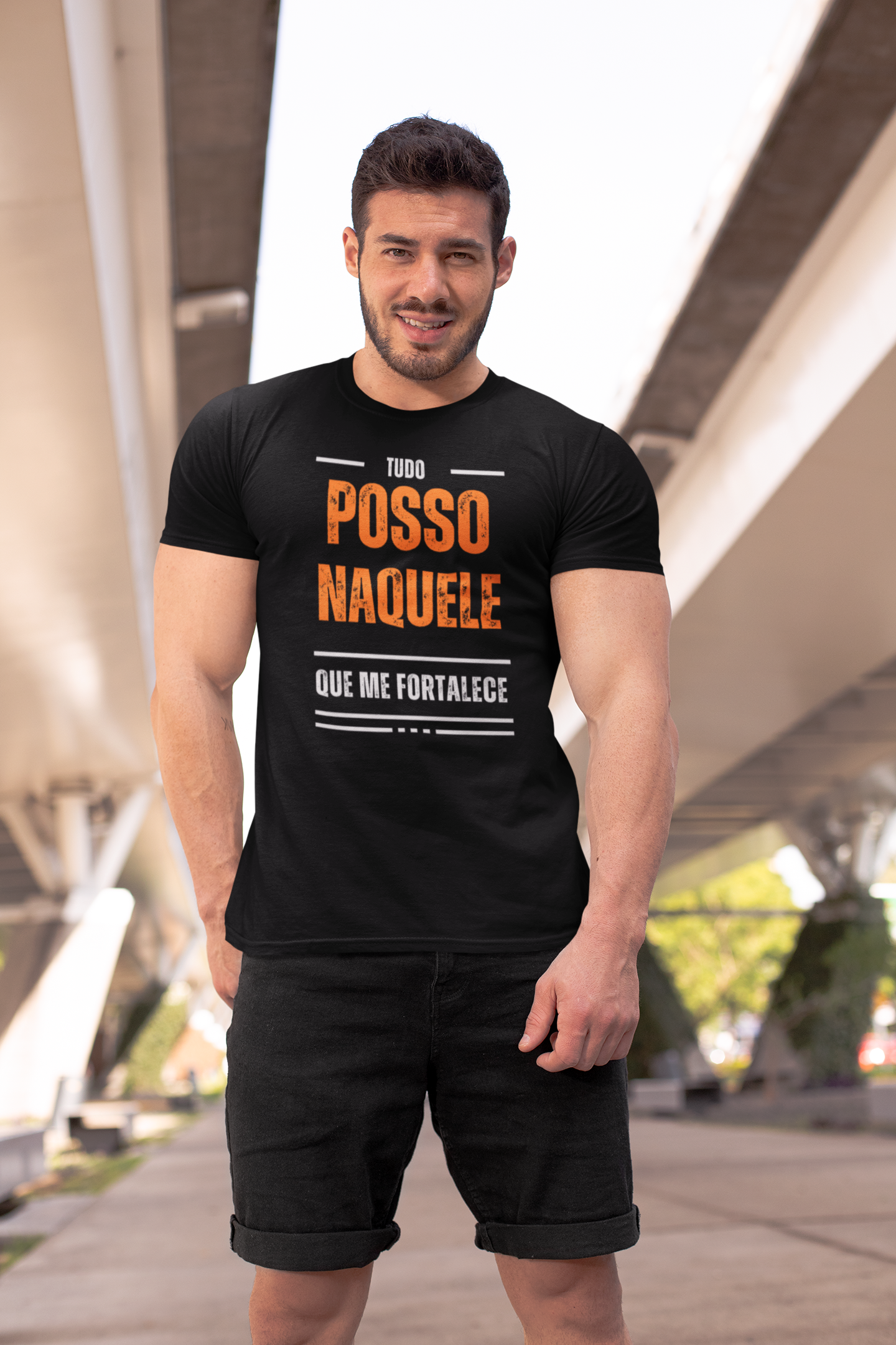 Camiseta Masculina - Tudo posso naquele que me fortalece