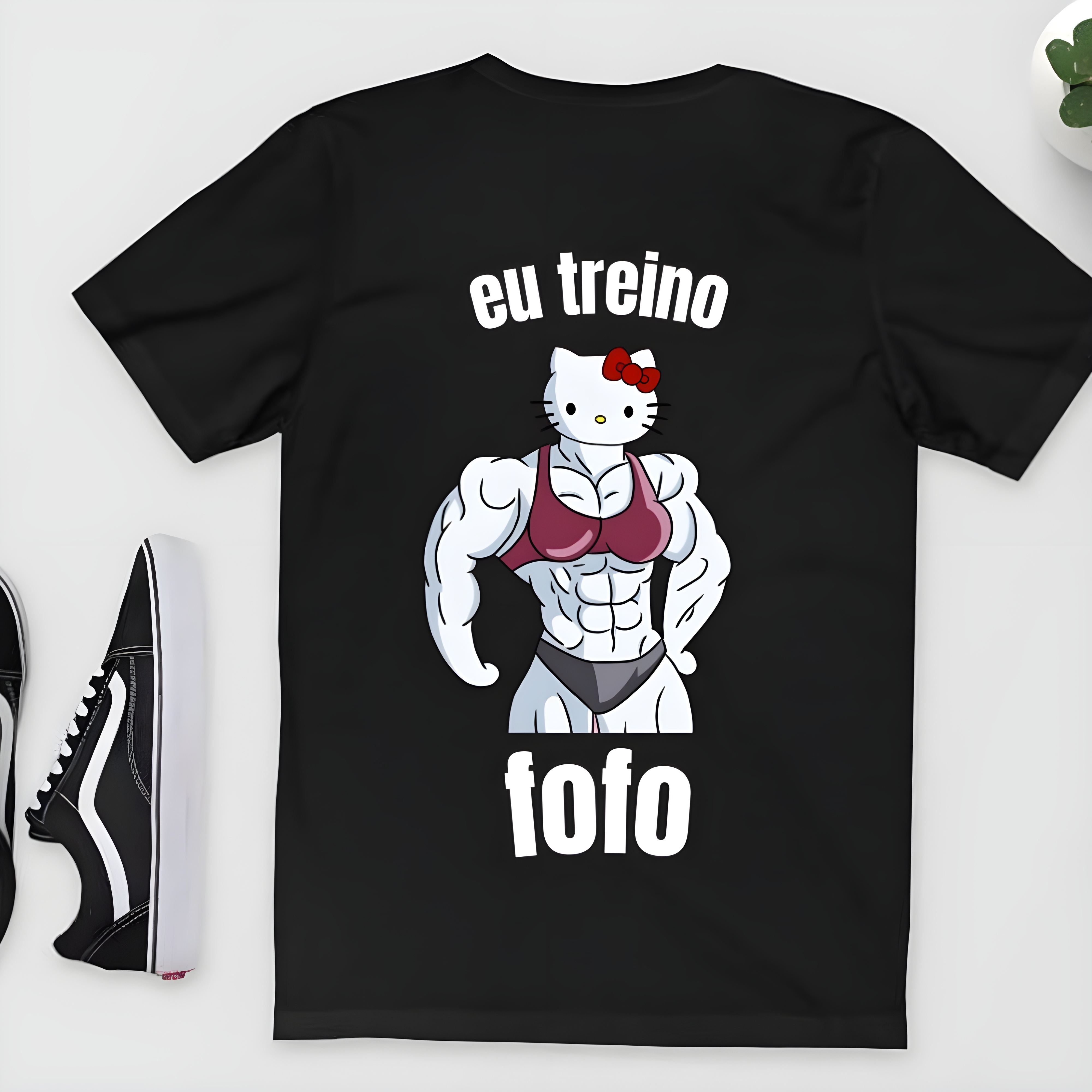 camisa musculação hello kitty