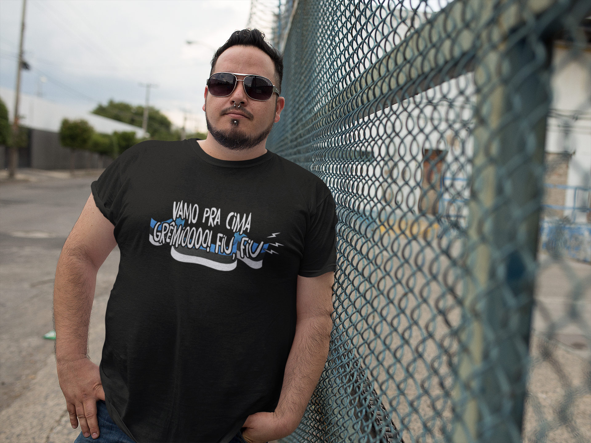 Vamo Pra Cima Grêmio! Fiu, fiu Plus Size - Escura