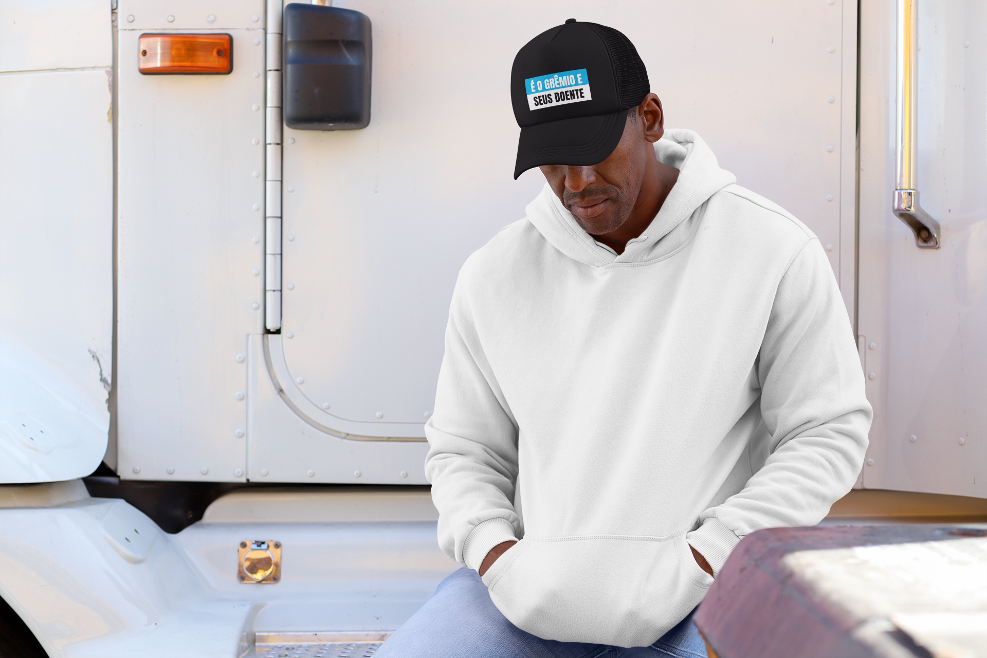 Boné Trucker É o Grêmio e Seus Doente - Preto