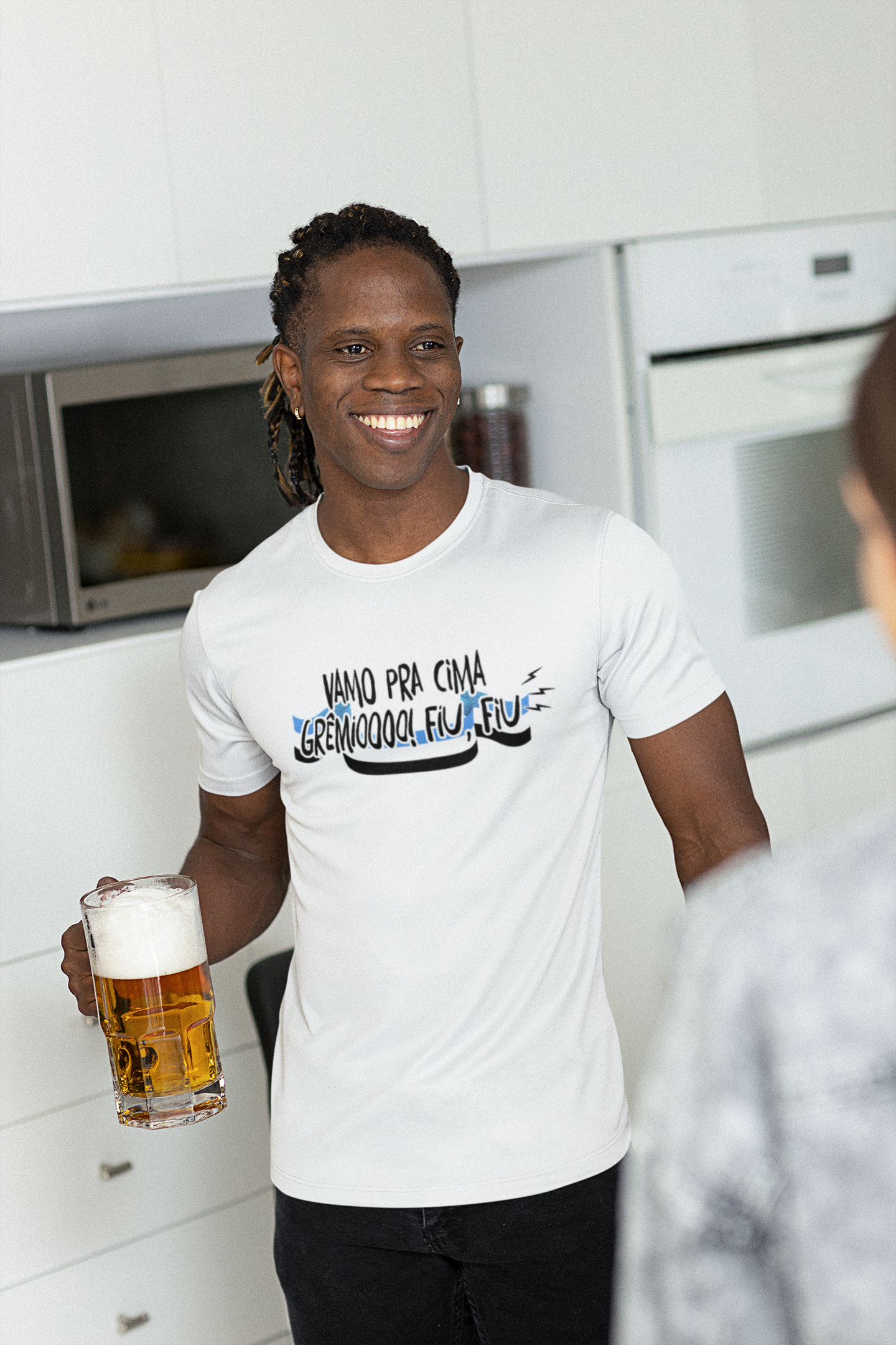 Camiseta Vamo Pra Cima Grêmio! Fiu Fiu - Estampa Preta