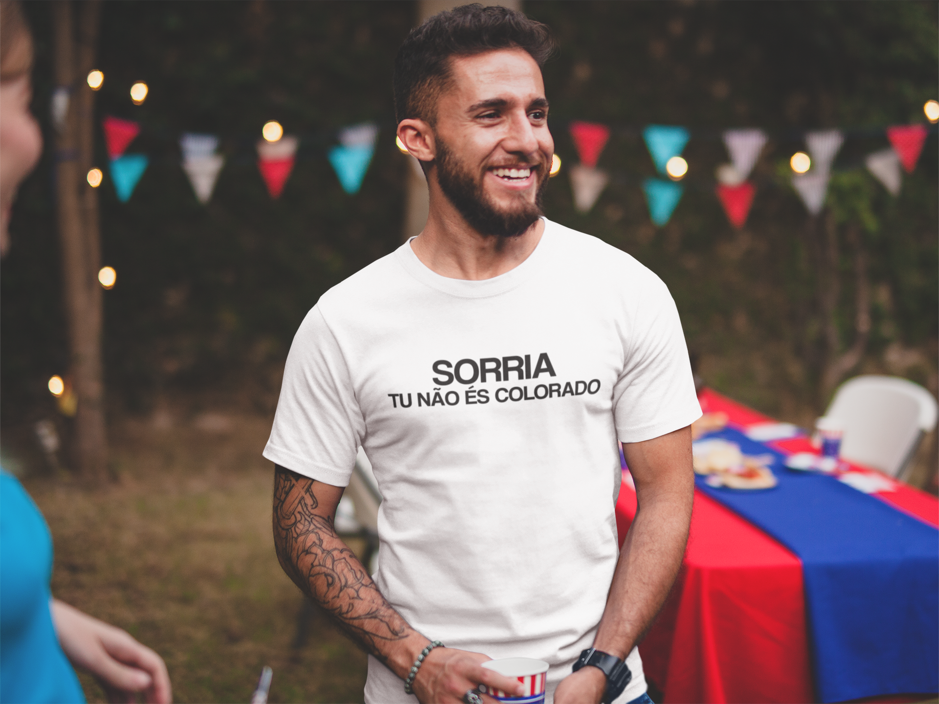 Camiseta Sorria, tu não és colorado! - Estampa Preta