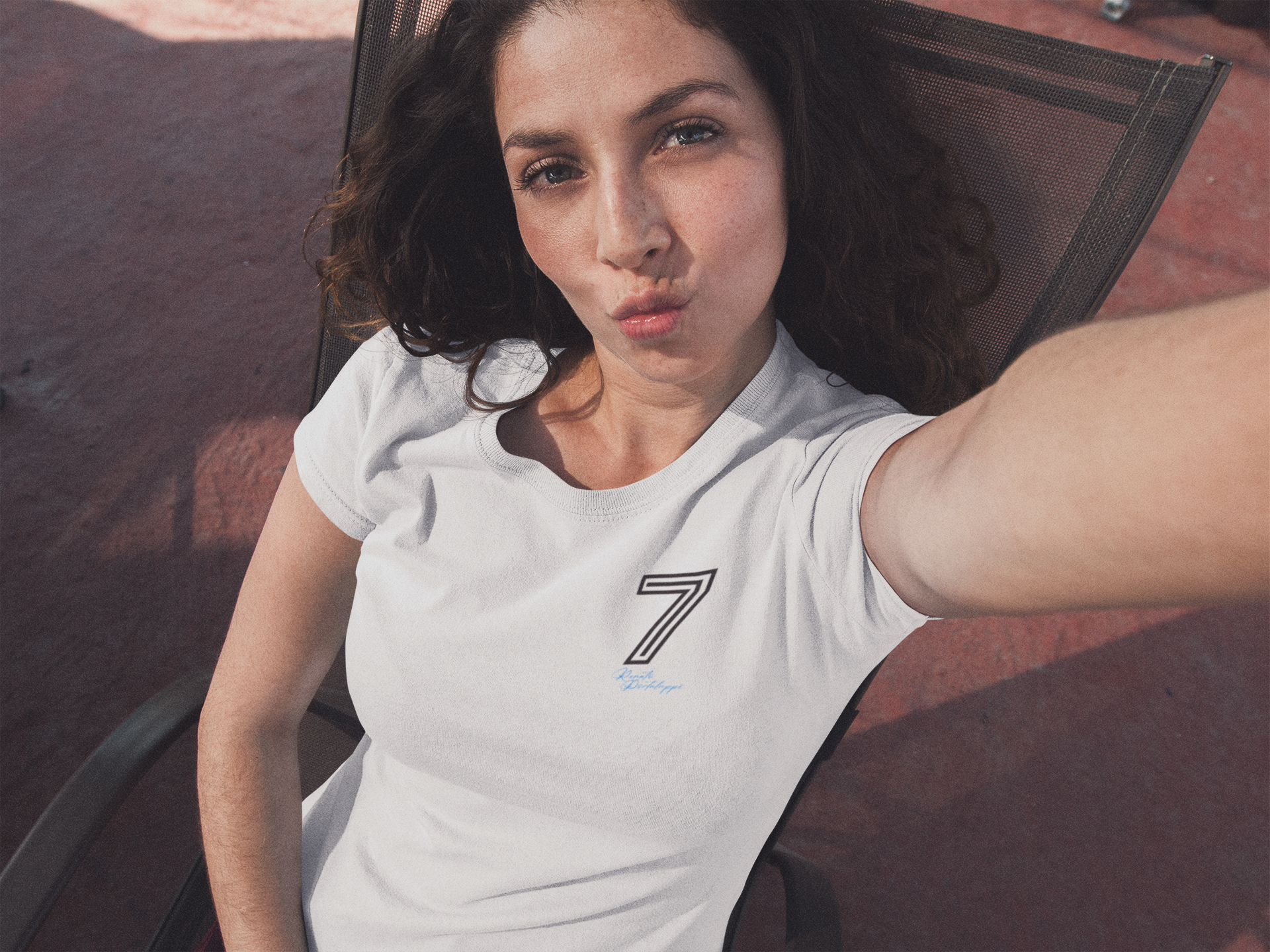 Baby Look 7 Renato - Estampa Preta e Azul