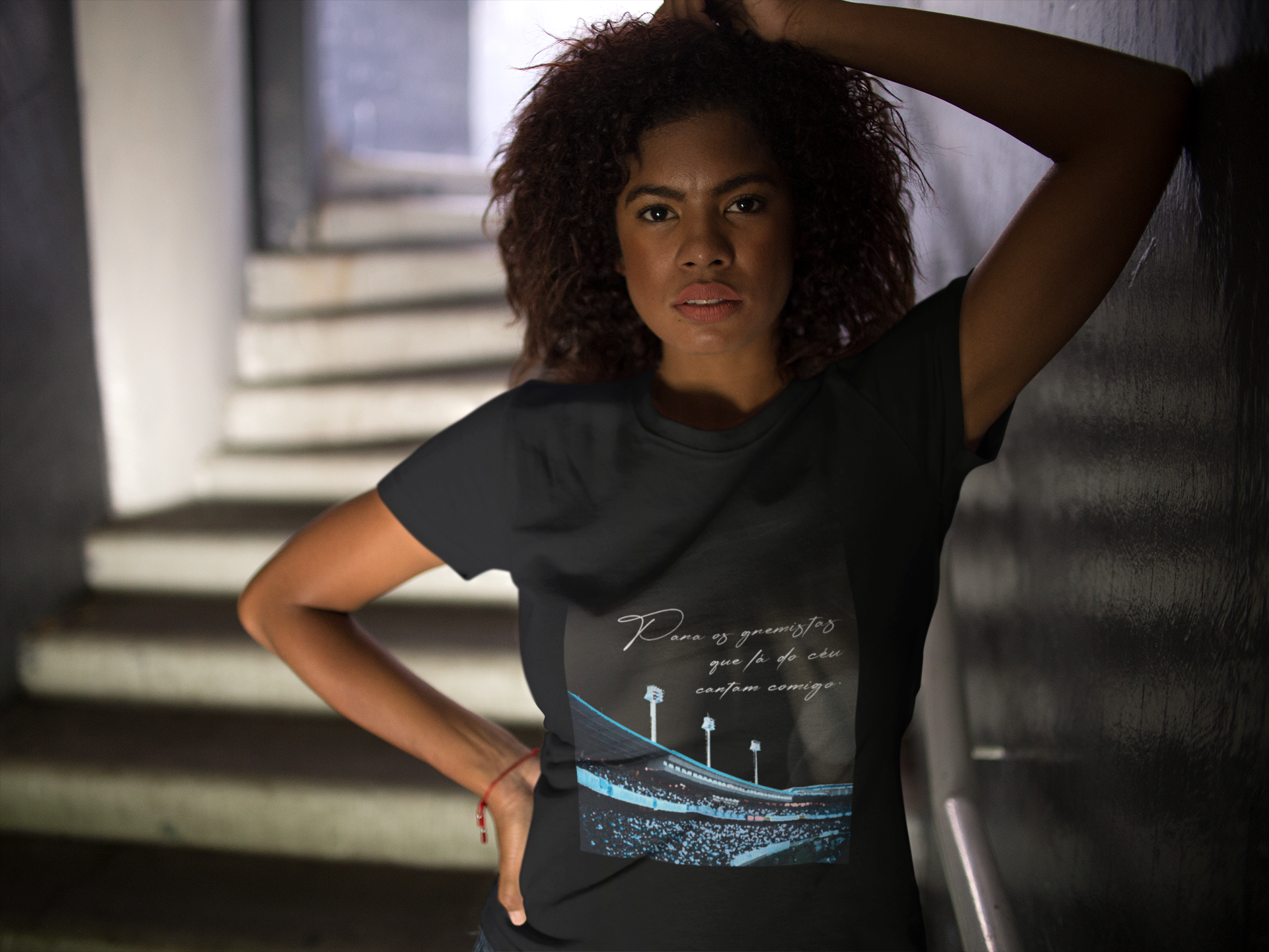 Baby Look Gremistas lá do céu - Preta