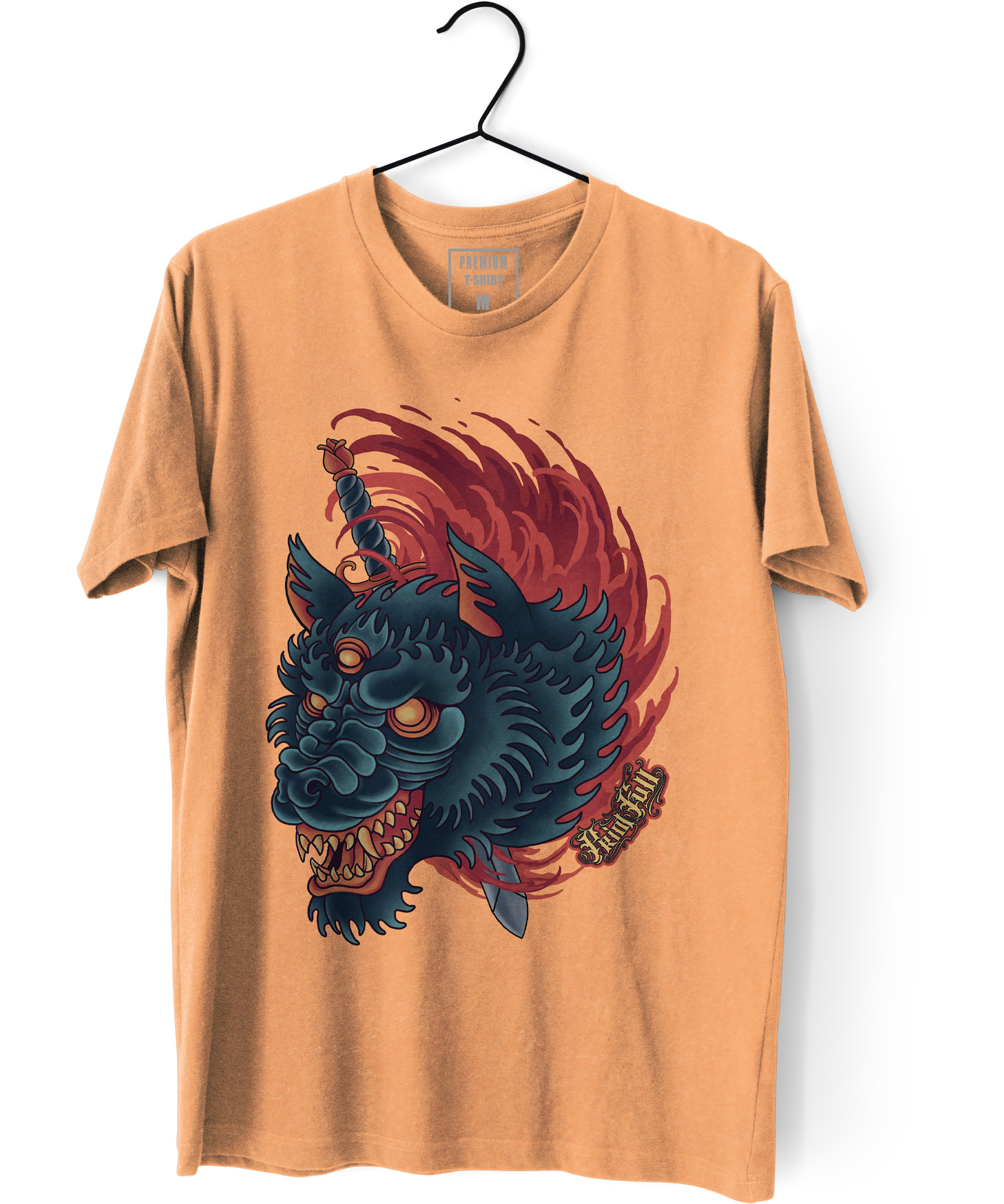 Camiseta Estonada Printfull Wolf Slaughter