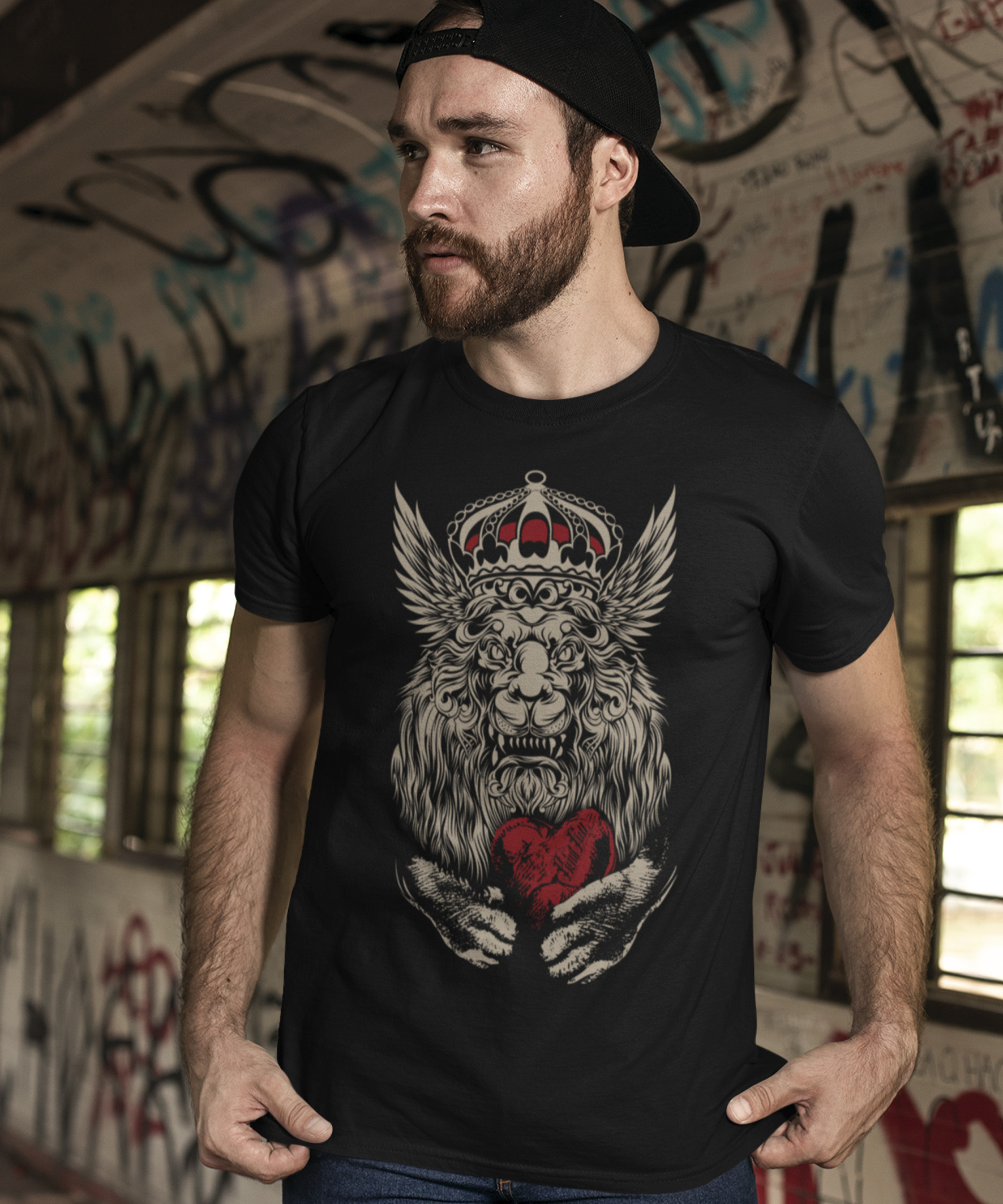 Camiseta Printfull King Lion