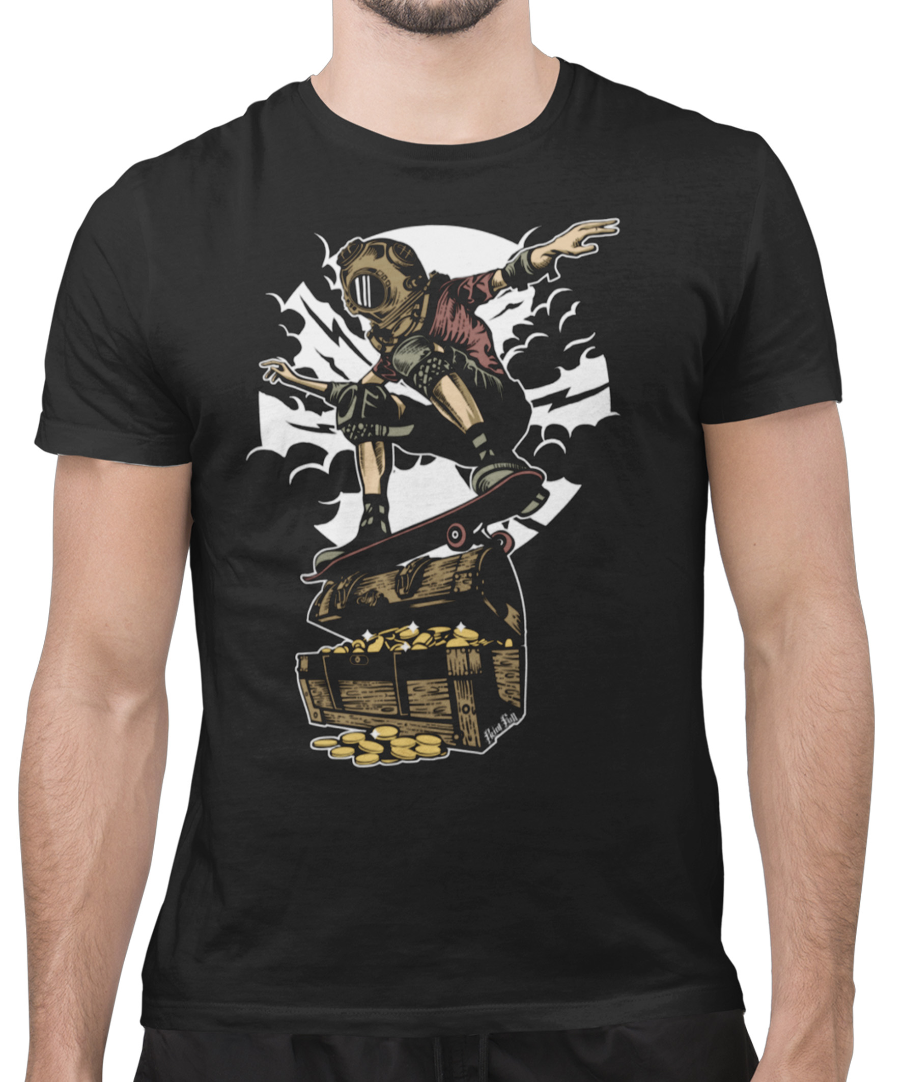 Camiseta Printfull Diver Skater Treasure